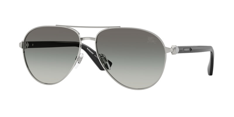 Burberry BE3167 Pilot Sunglasses  100511-Silver 59-140-14 - Color Map Silver