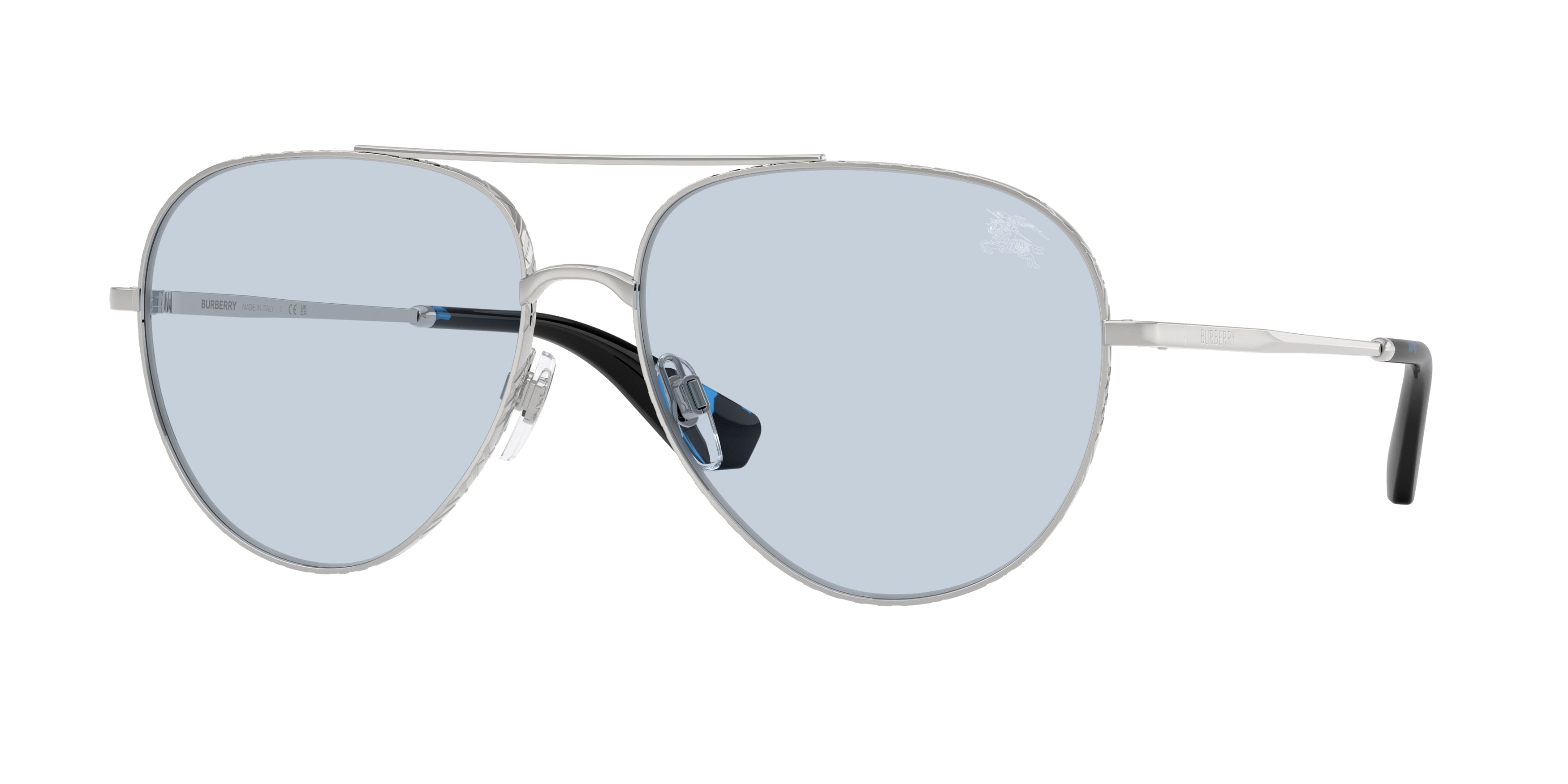 Burberry BE3172 Pilot Sunglasses  100572-Silver 59-145-15 - Color Map Silver