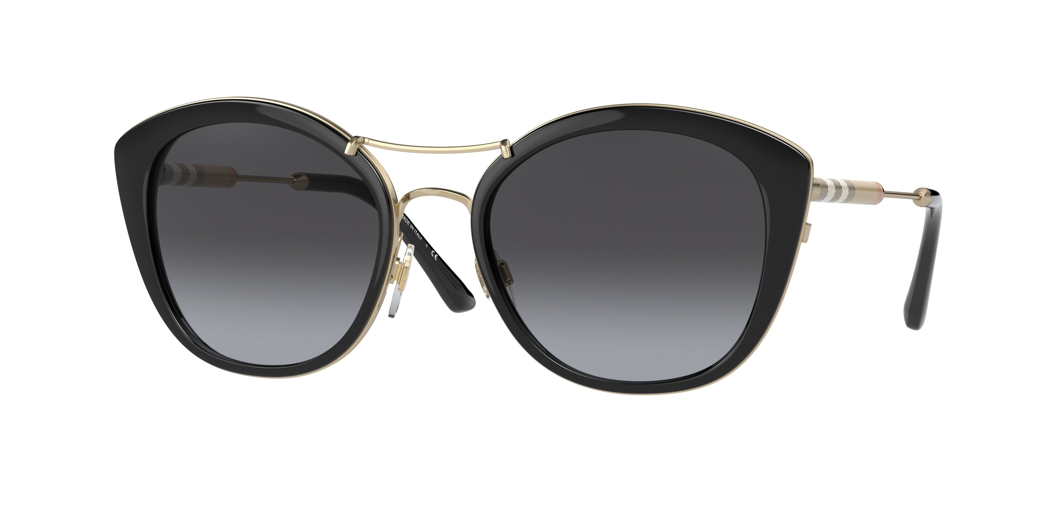 Burberry BE4251Q Round Sunglasses  30018G-Black 53-140-20 - Color Map Black