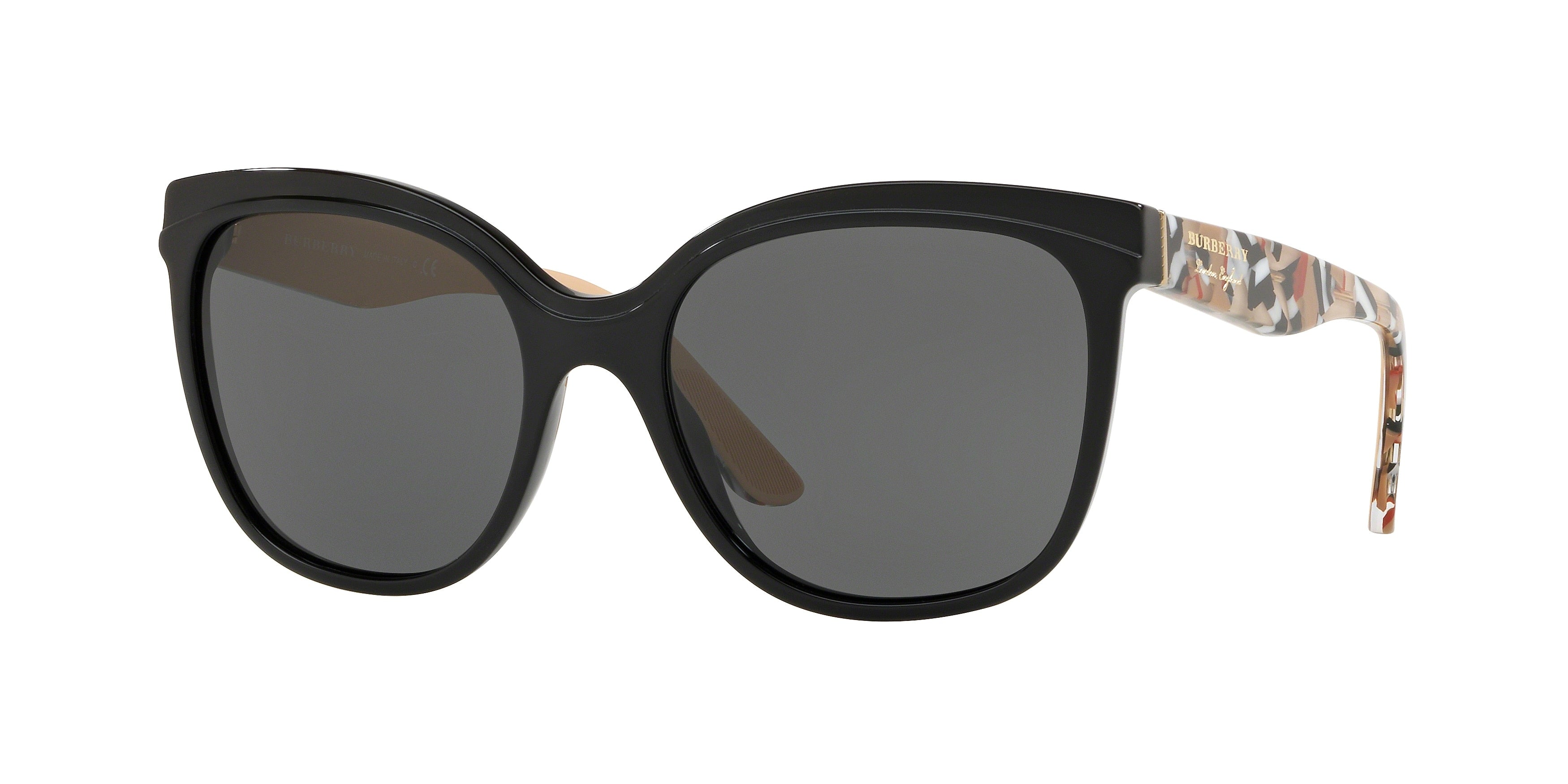 Burberry BE4270 Butterfly Sunglasses  372887-Black 55-140-18 - Color Map Black