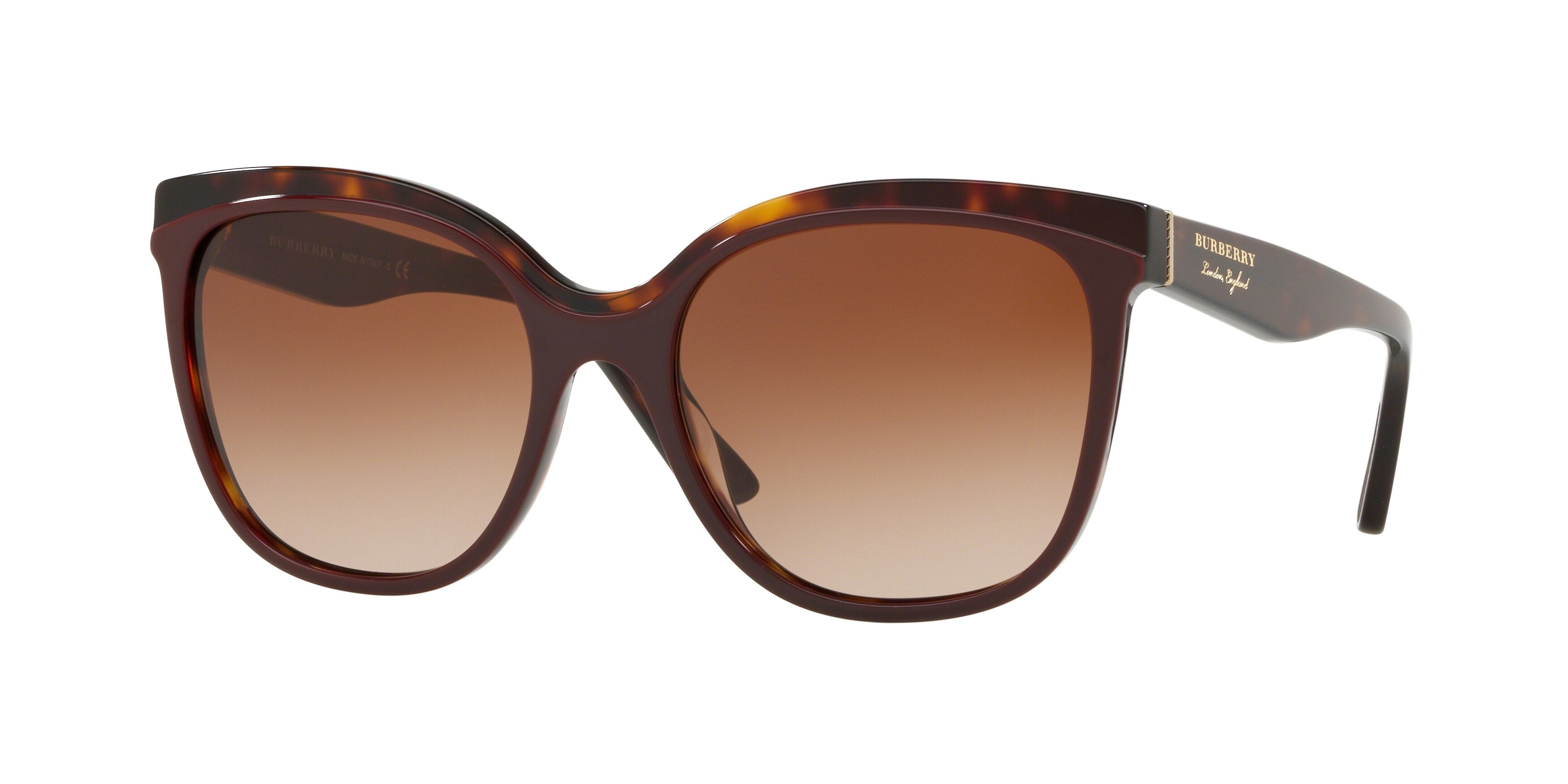 Burberry BE4270 Butterfly Sunglasses  373013-Top Bordeaux On Havana 55-140-18 - Color Map Red