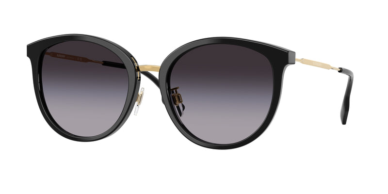 Burberry BE4289D Round Sunglasses  30018G-Black 56-145-20 - Color Map Black