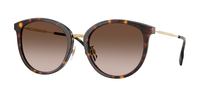 Burberry BE4289D Round Sunglasses  300213-Dark Havana 56-145-20 - Color Map Brown
