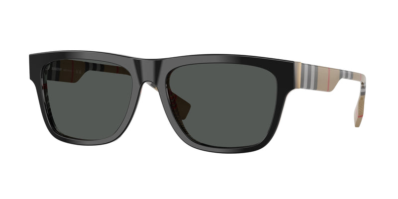 Burberry BE4293 Square Sunglasses  380687-Top Black On Vintage Check 56-145-17 - Color Map Black
