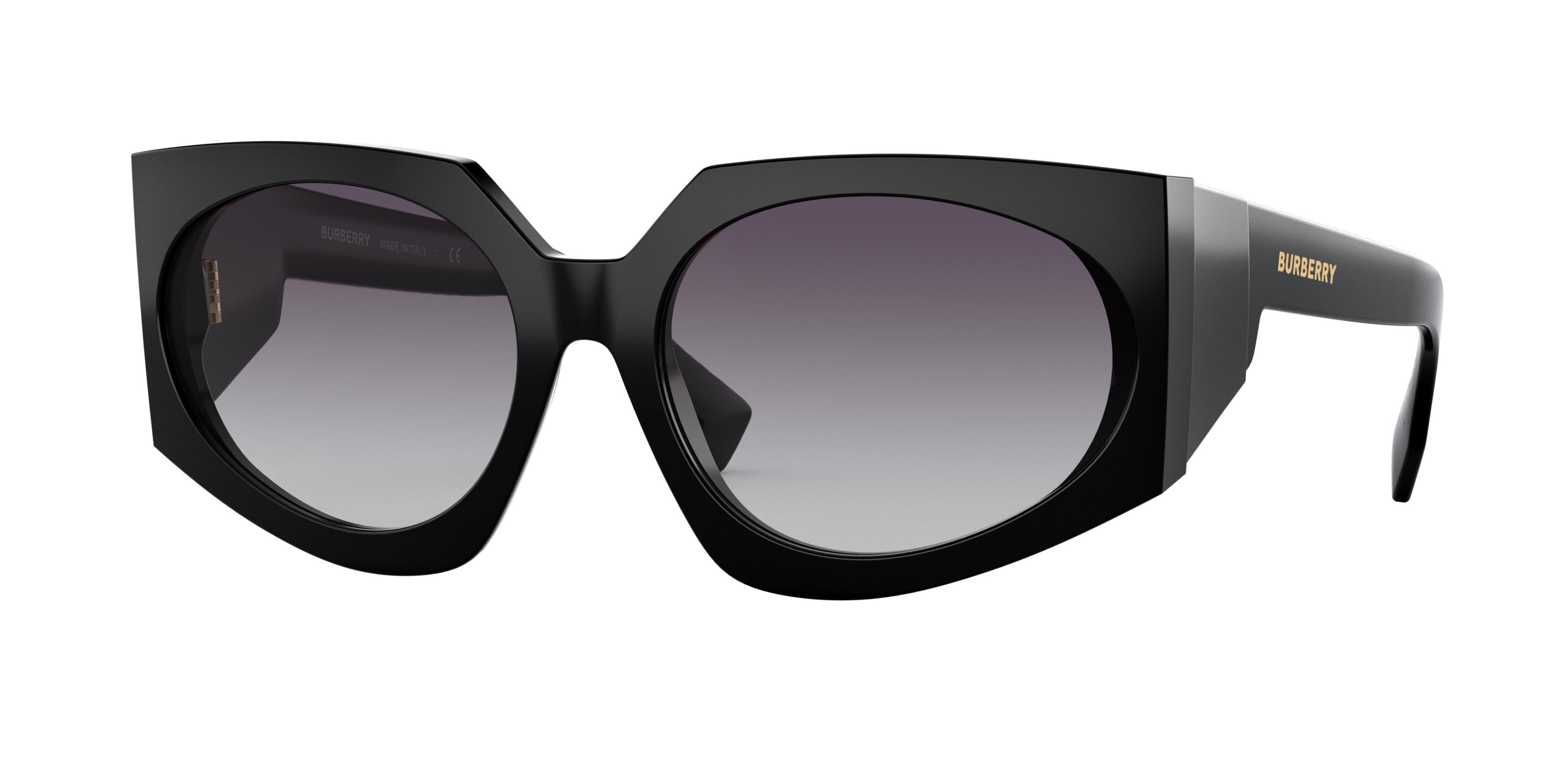 Burberry JUNO BE4306 Oval Sunglasses  30018G-Black 60-140-18 - Color Map Black