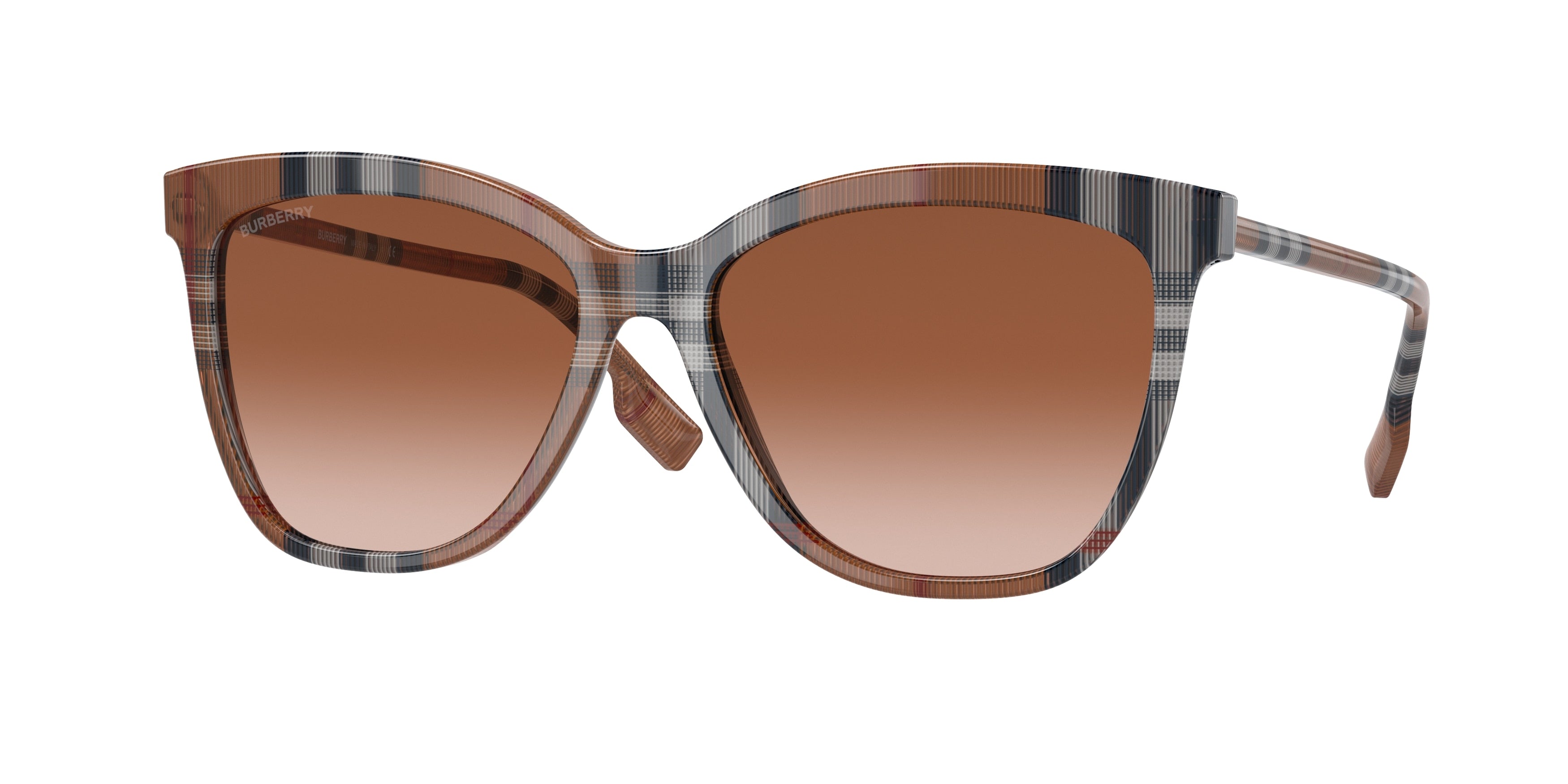 Burberry CLARE BE4308 Square Sunglasses  400513-Check Brown 56-140-16 - Color Map Brown