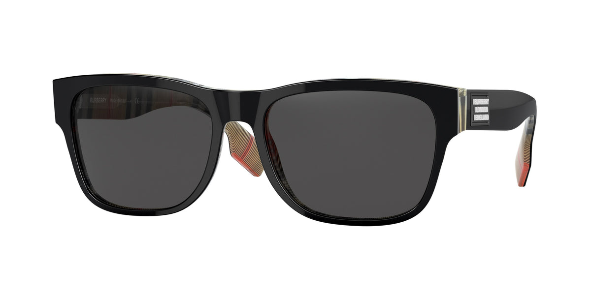 Burberry CARTER BE4309 Square Sunglasses  383887-Black 57-145-17 - Color Map Black