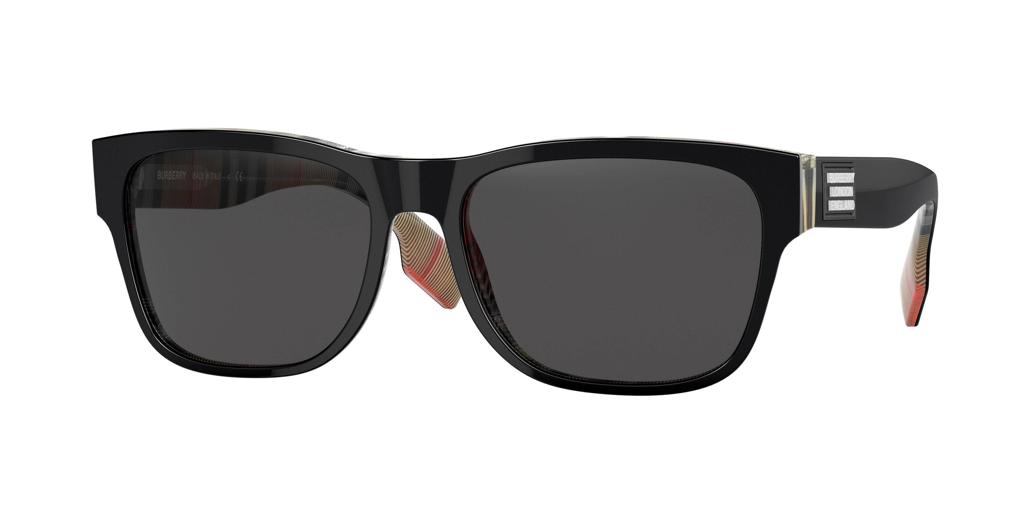 Burberry CARTER BE4309 Square Sunglasses  383887-Black 57-145-17 - Color Map Black
