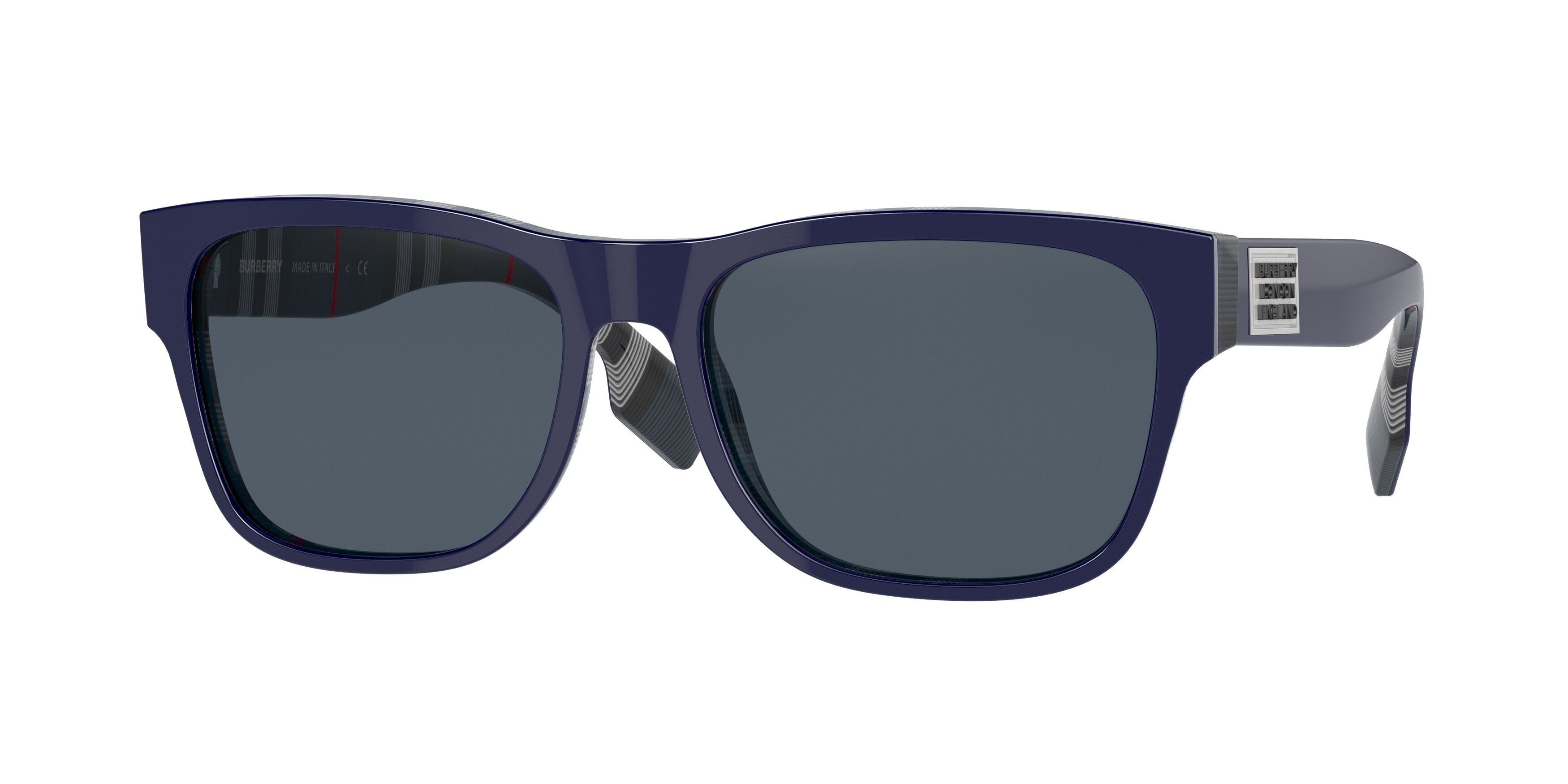 Burberry CARTER BE4309 Square Sunglasses  395987-Top Blue On Navy Check 57-145-17 - Color Map Blue
