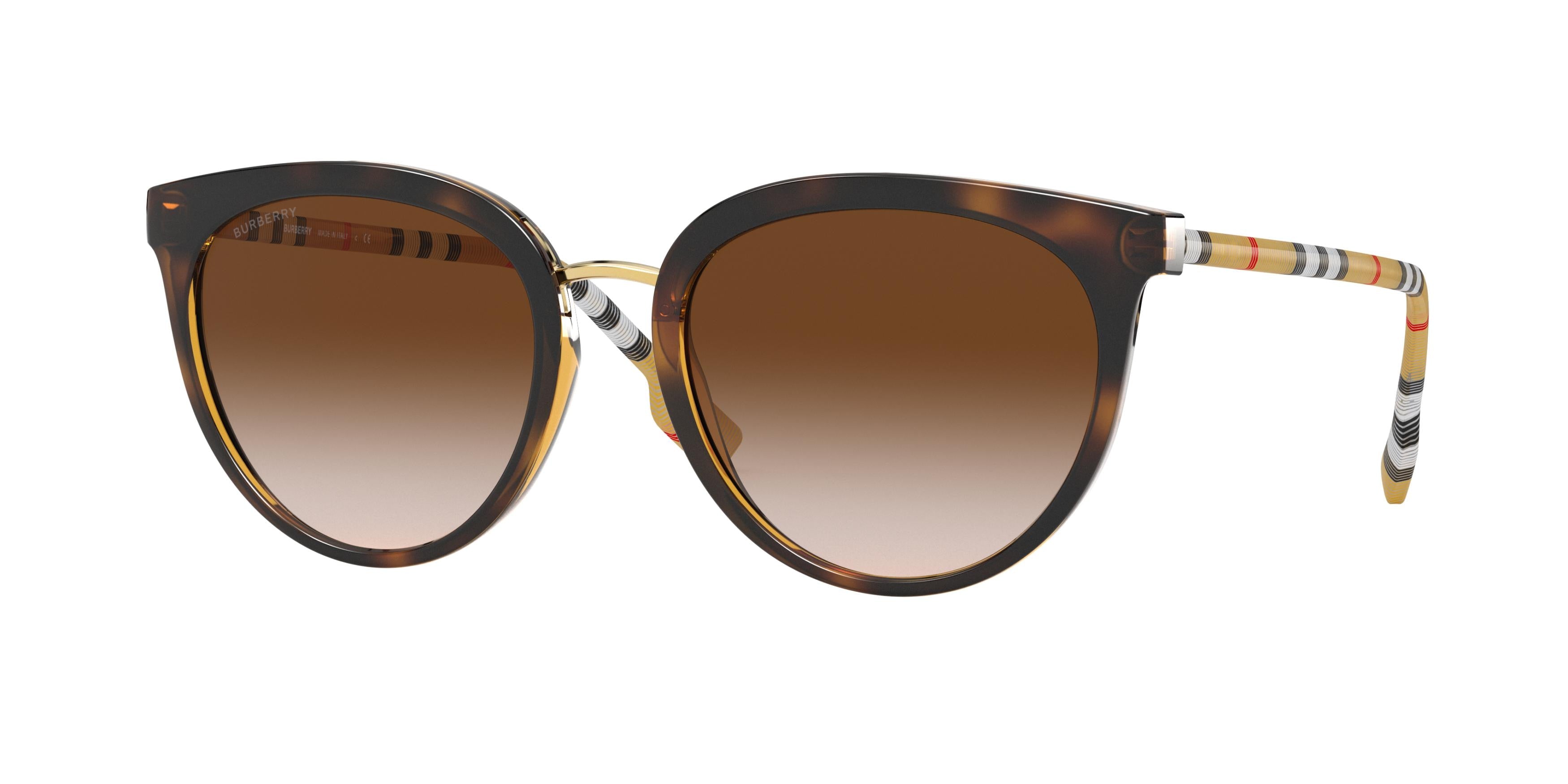 Burberry WILLOW BE4316 Phantos Sunglasses  389013-Dark Havana 54-140-19 - Color Map Brown