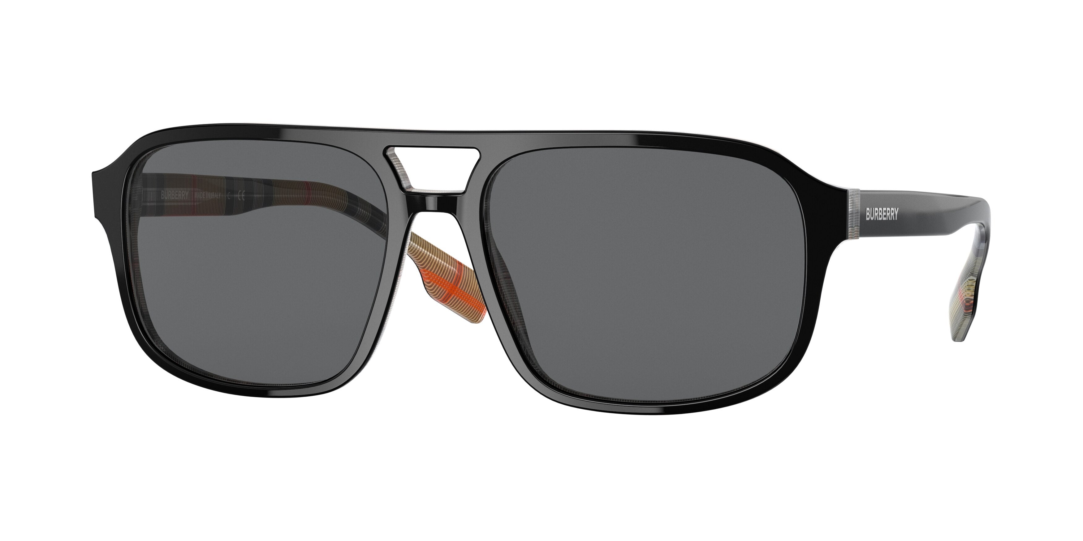 Burberry FRANCIS BE4320 Square Sunglasses  383887-Top Black On Vintage Check 58-145-17 - Color Map Black