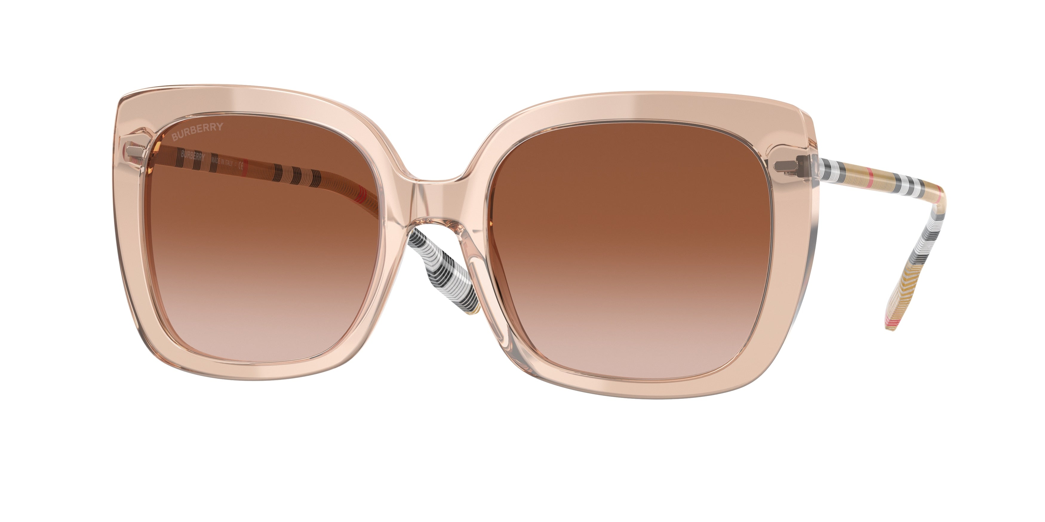 Burberry CAROLL BE4323F Square Sunglasses  400613-Peach 56-140-20 - Color Map Pink