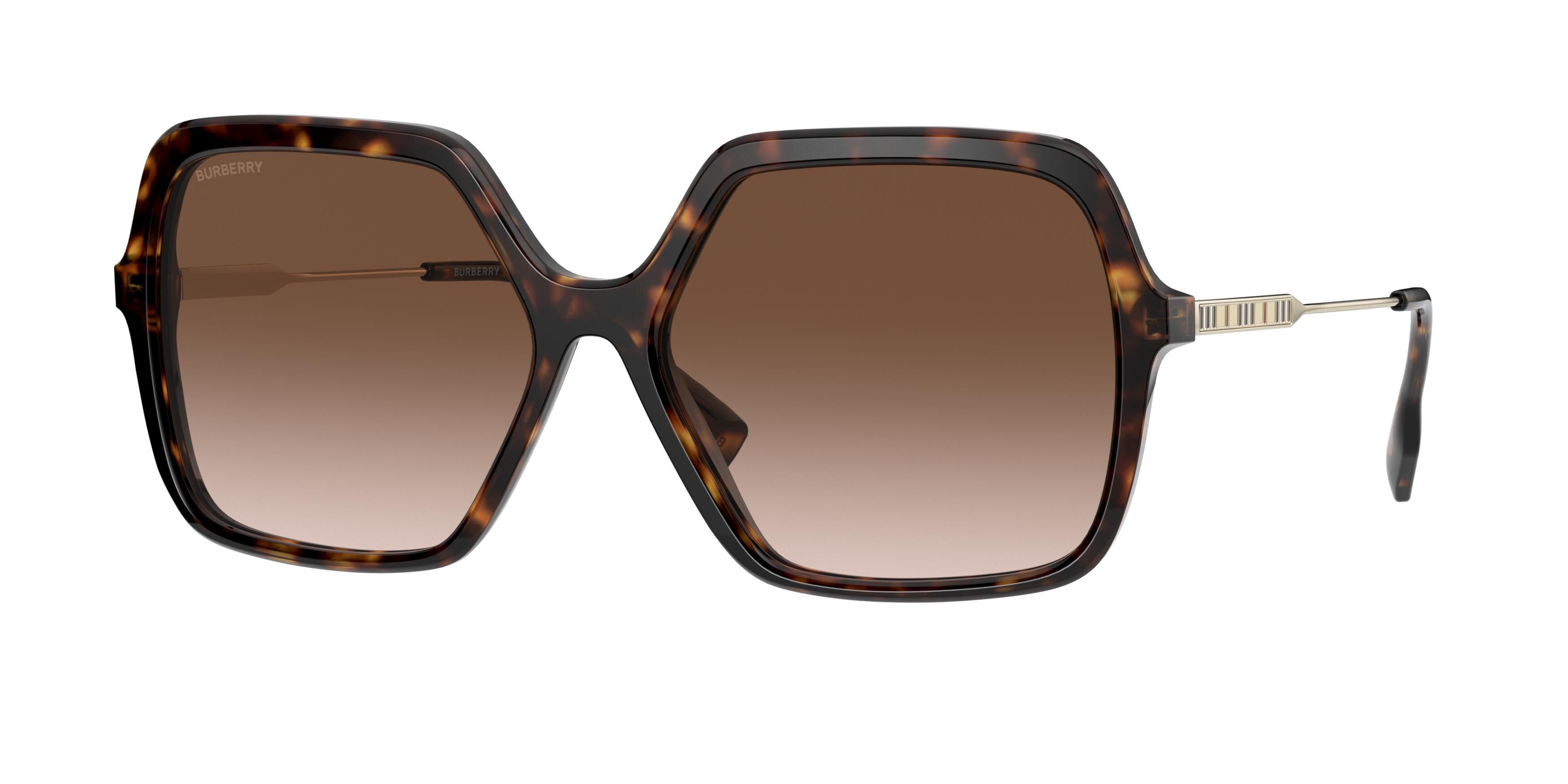 Burberry ISABELLA BE4324F Square Sunglasses  300213-Dark Havana 59-140-16 - Color Map Brown