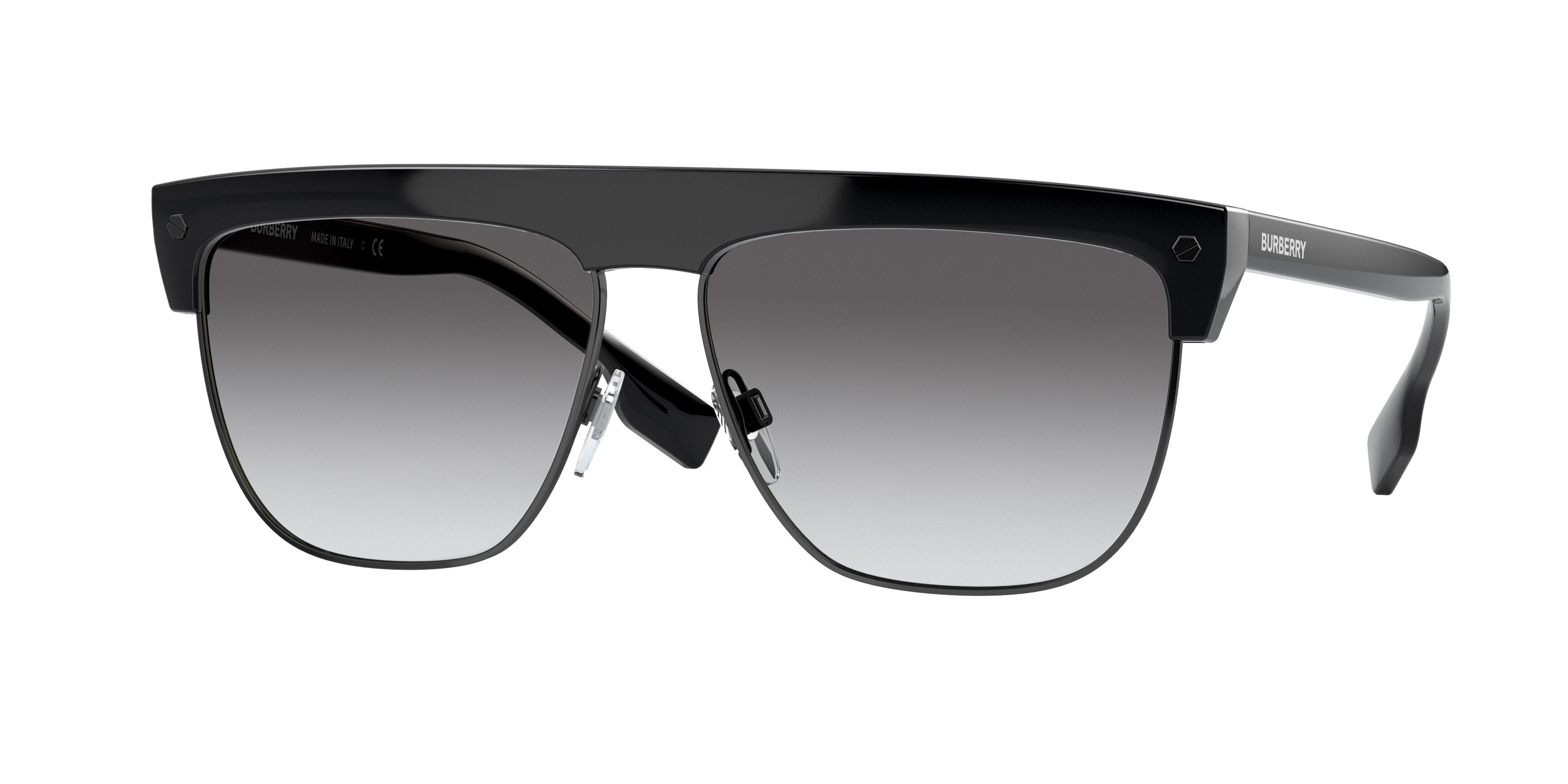 Burberry WILLIAM BE4325 Square Sunglasses  300111-Black 59-145-14 - Color Map Black