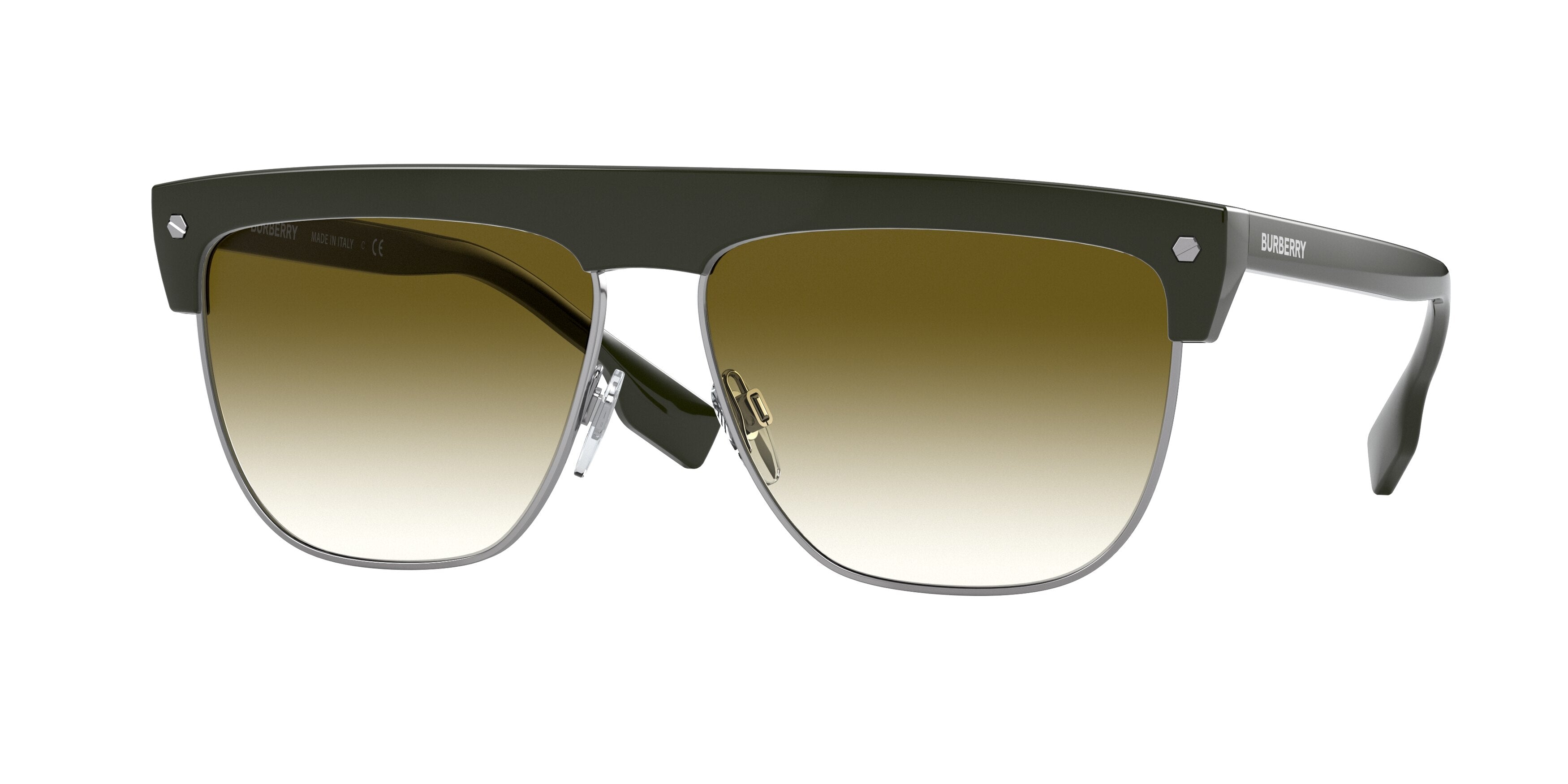 Burberry WILLIAM BE4325 Square Sunglasses  33738E-Green 59-145-14 - Color Map Green