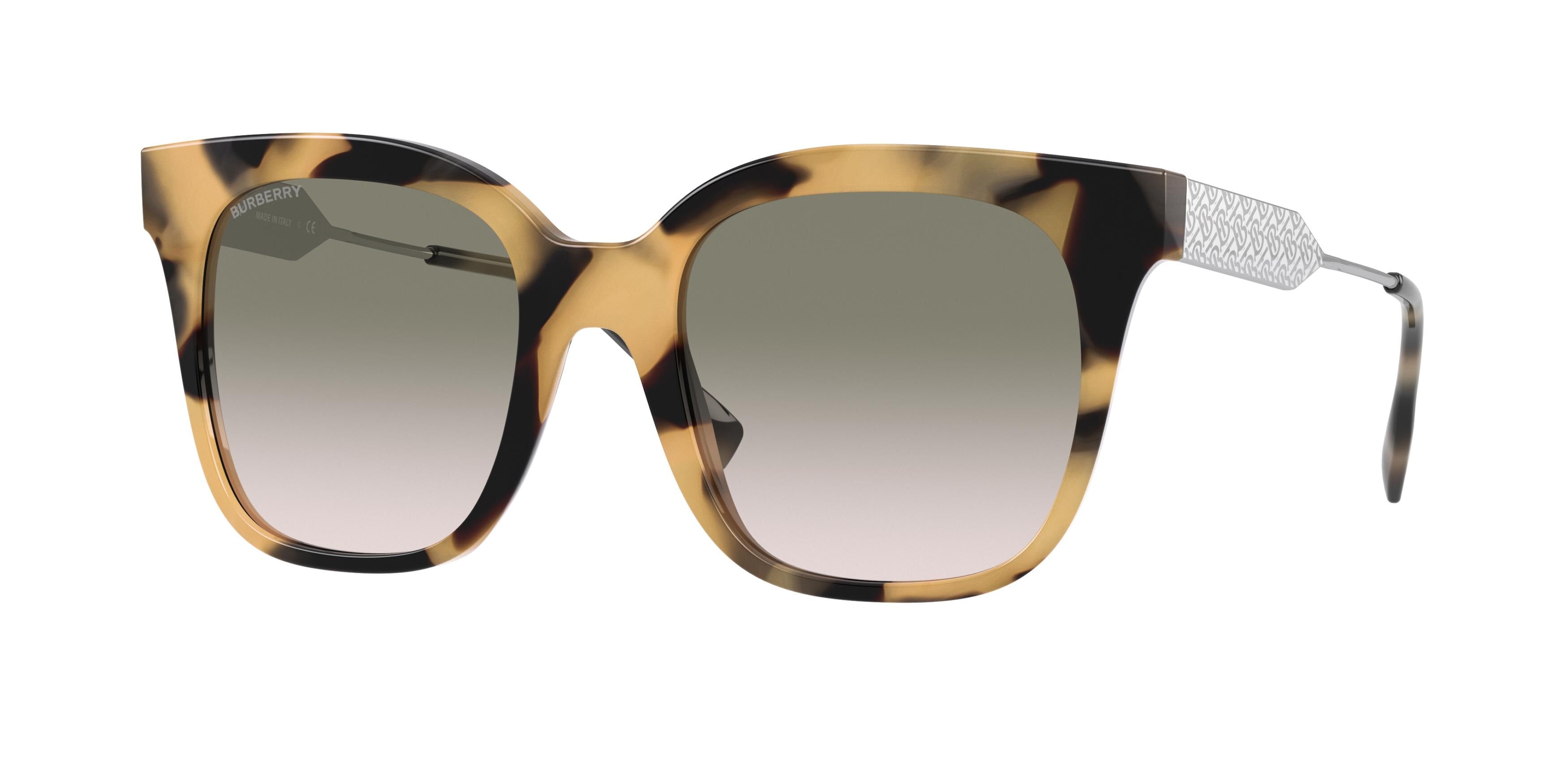 Burberry EVELYN BE4328 Square Sunglasses  35012C-Spotted Brown 52-140-20 - Color Map Brown