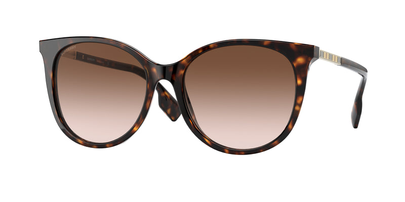Burberry ALICE BE4333F Cat Eye Sunglasses  300213-Dark Havana 55-140-17 - Color Map Brown