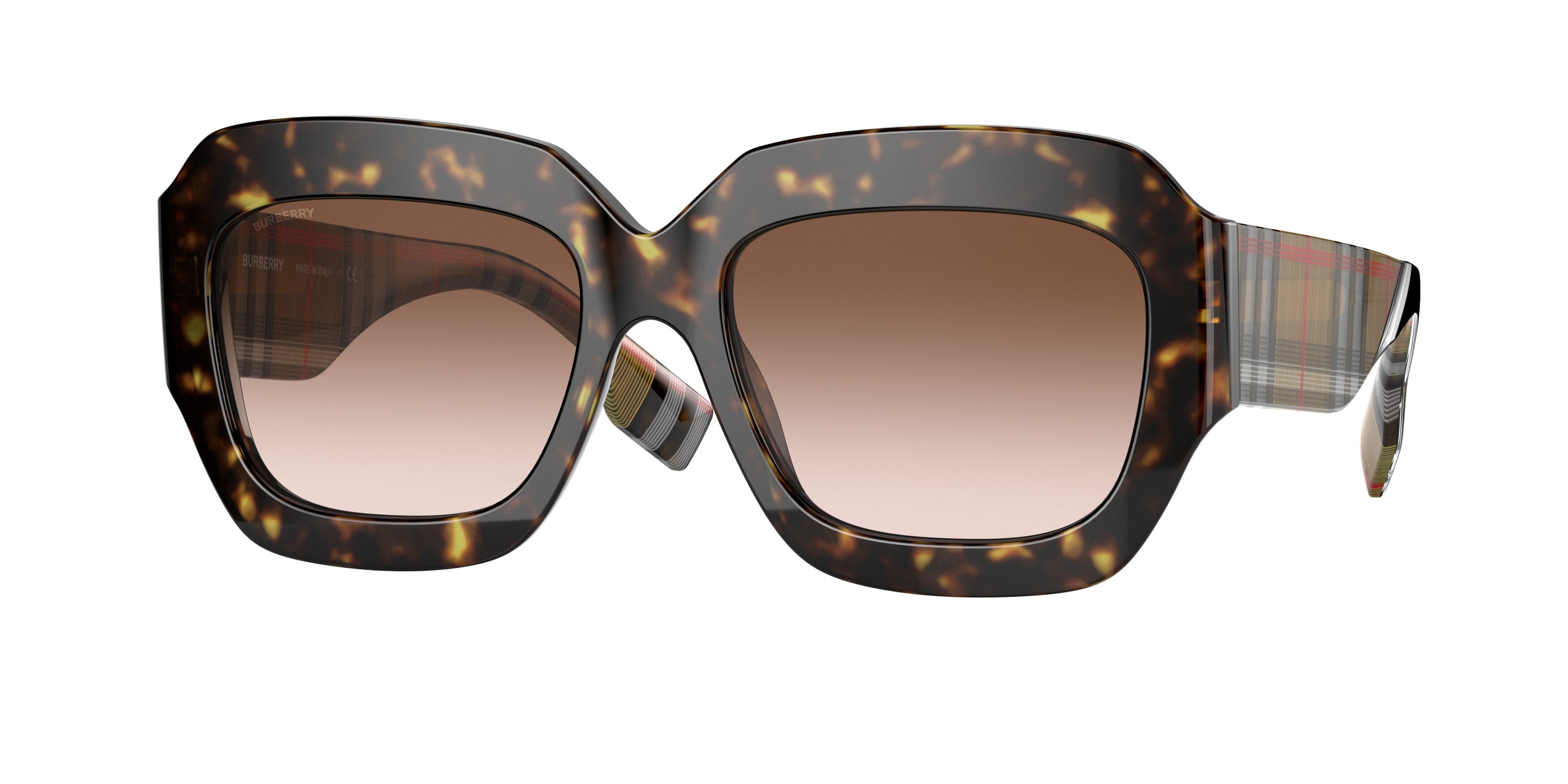 Burberry MYRTLE BE4334 Square Sunglasses  393013-Dark Havana 54-140-18 - Color Map Brown
