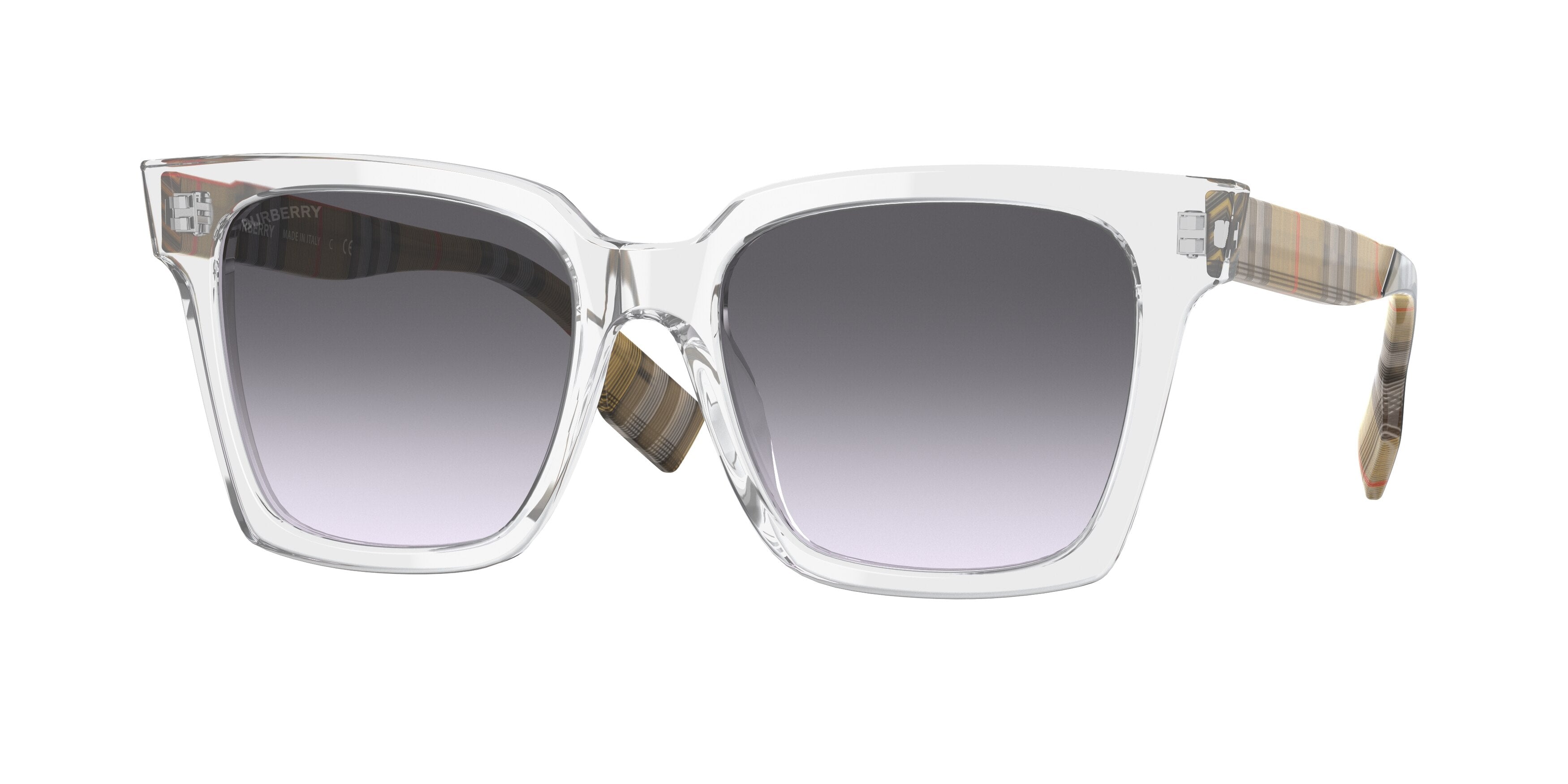 Burberry MAPLE BE4335 Square Sunglasses  39348G-Transparent 53-140-18 - Color Map Transparent