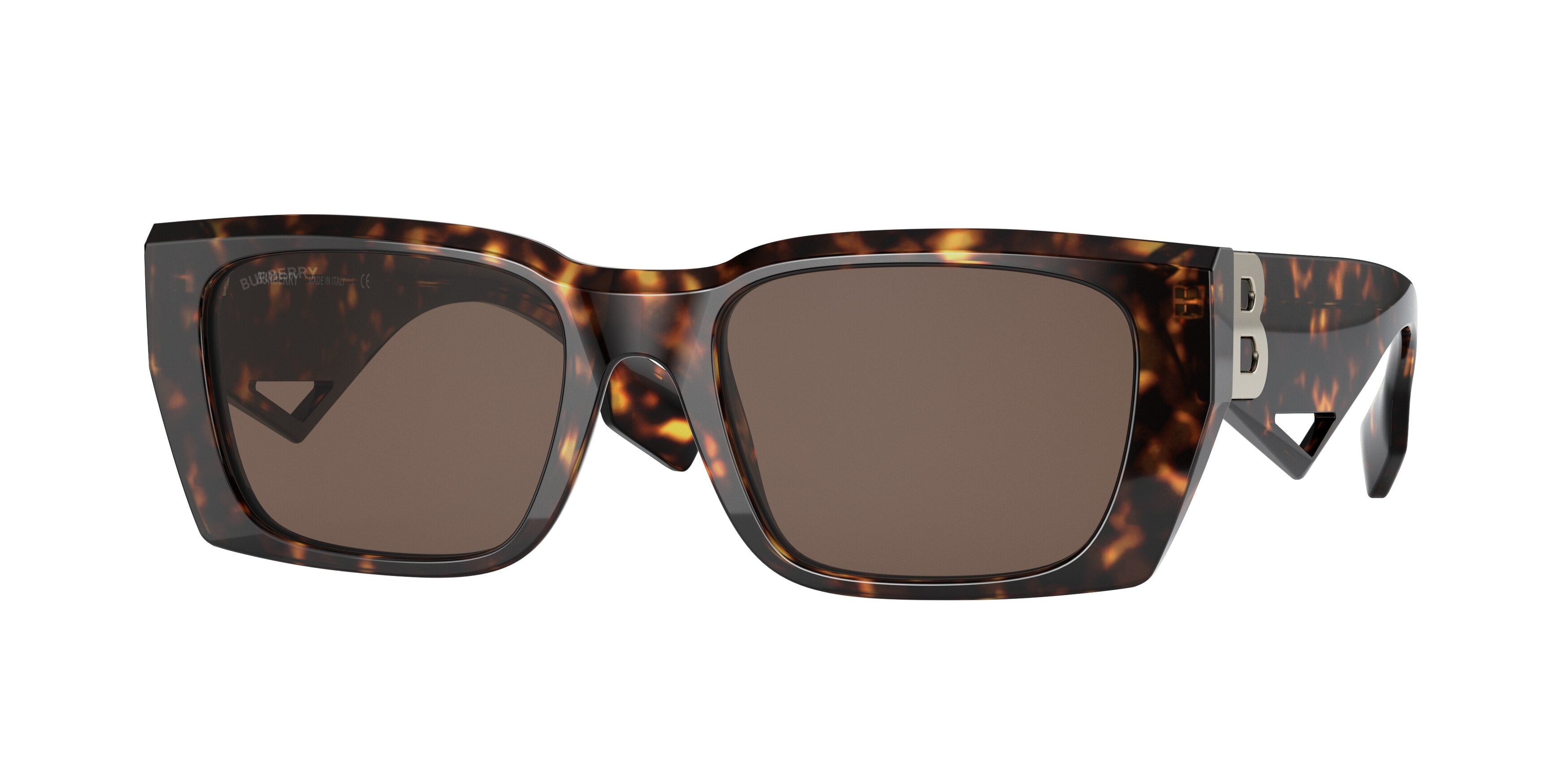 Burberry POPPY BE4336 Rectangle Sunglasses  392073-Dark Havana 53-140-19 - Color Map Brown