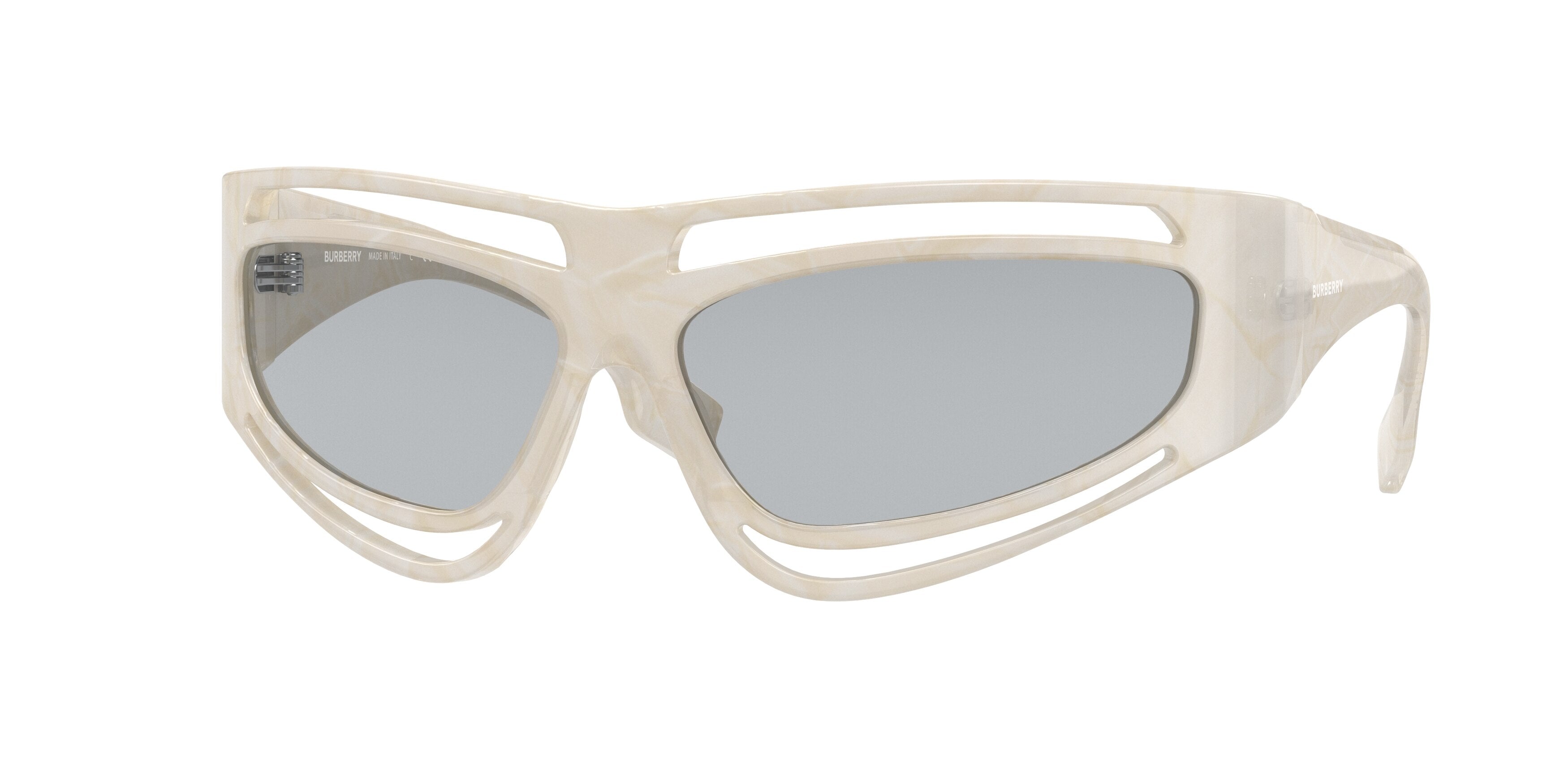 Burberry ELIOT BE4342 Irregular Sunglasses  388687-Ivory Madreperla 65-120-14 - Color Map White