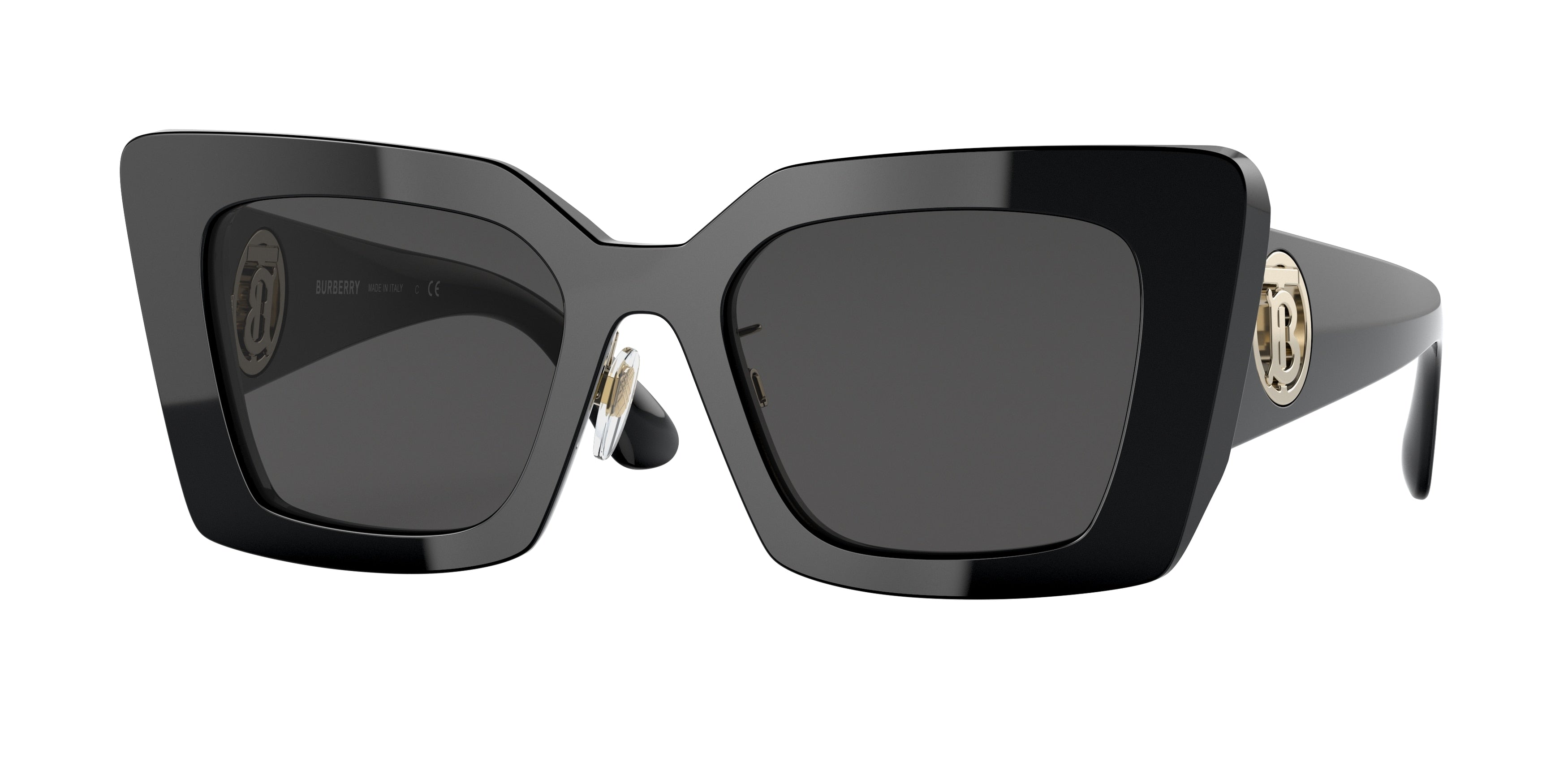 Burberry DAISY BE4344F Square Sunglasses  300187-Black 53-140-20 - Color Map Black