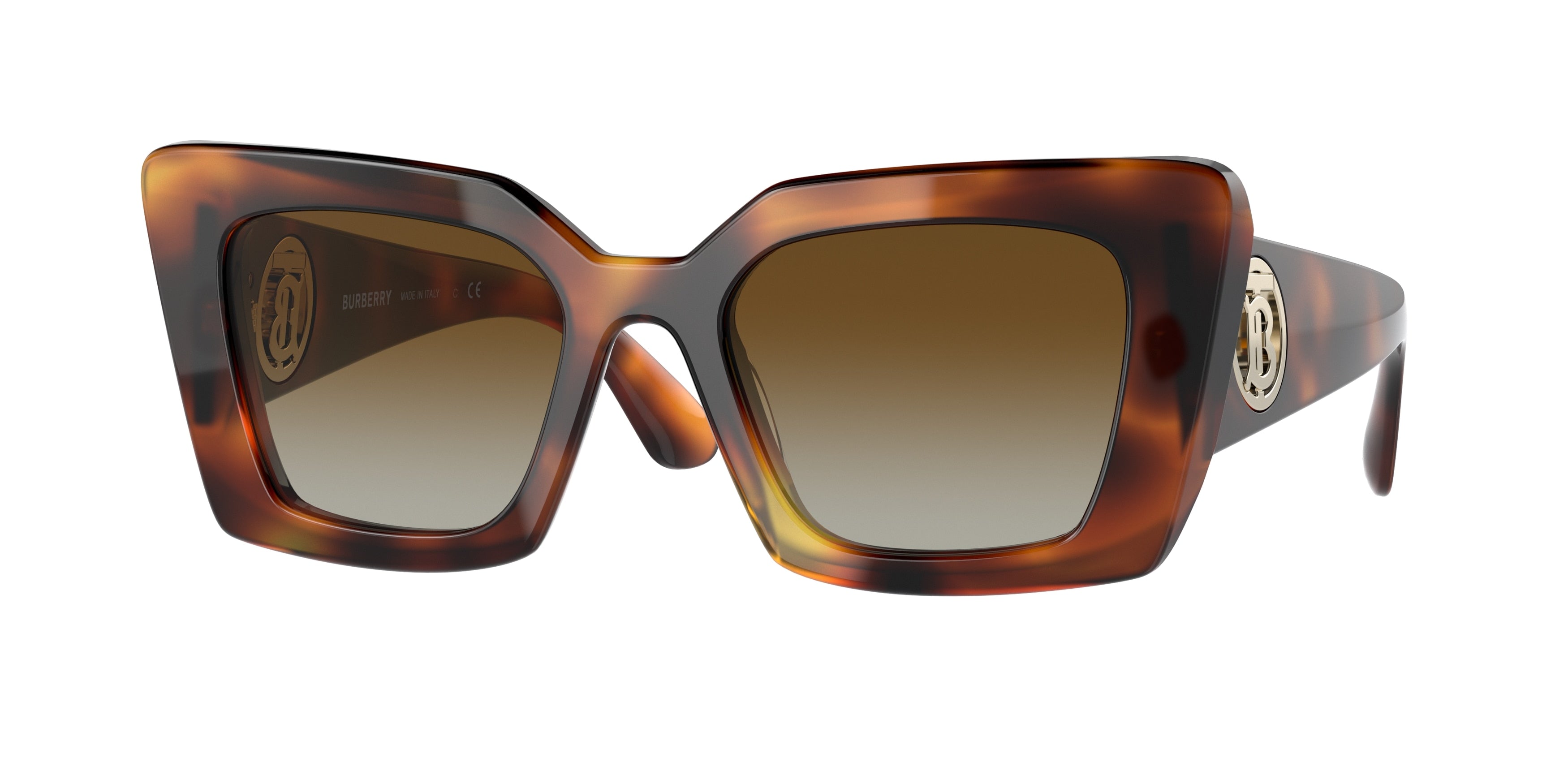 Burberry DAISY BE4344 Square Sunglasses  3316T5-Light Havana 51-140-20 - Color Map Tortoise