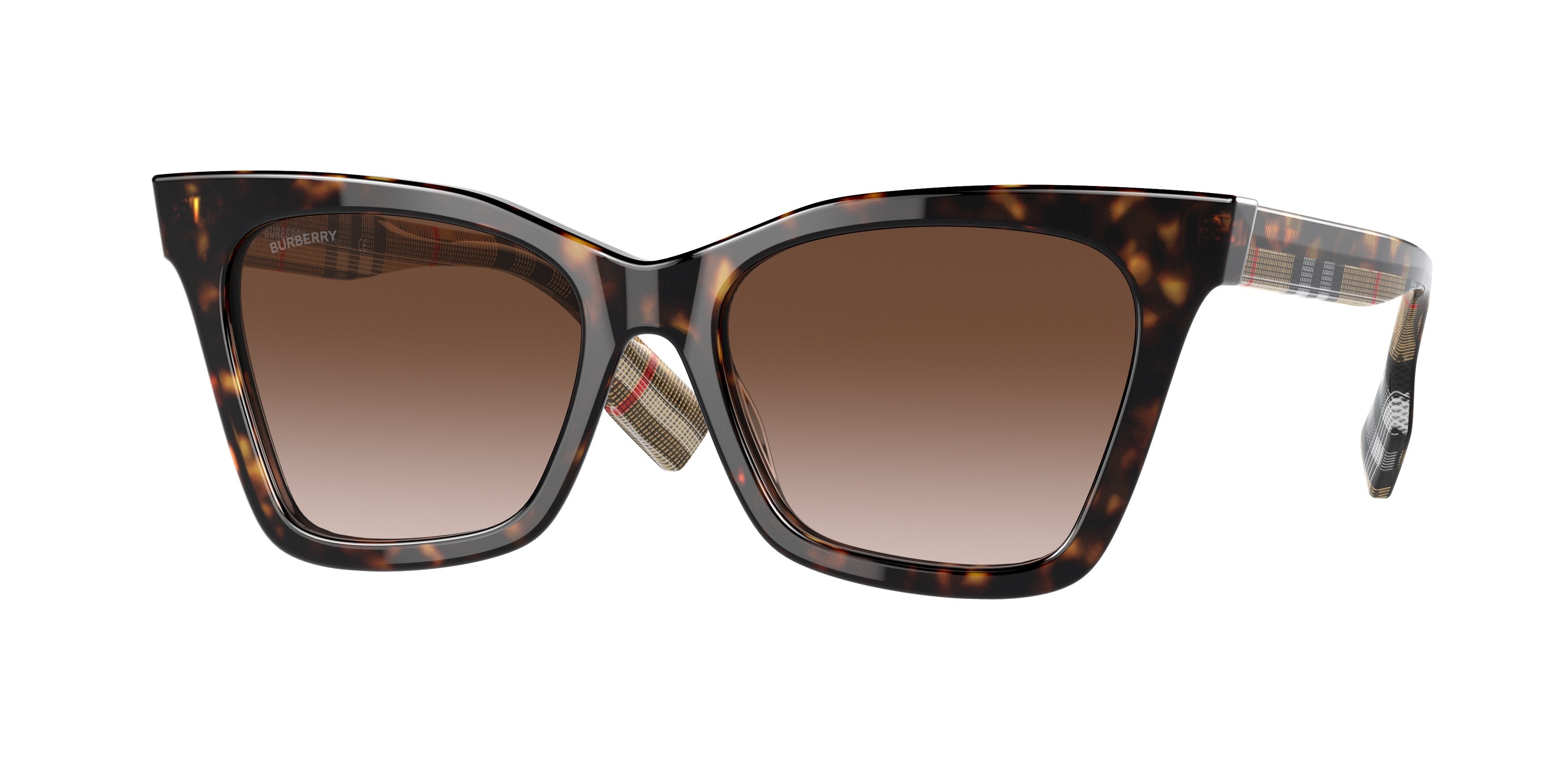 Burberry ELSA BE4346 Irregular Sunglasses  394313-Dark Havana 53-140-17 - Color Map Brown