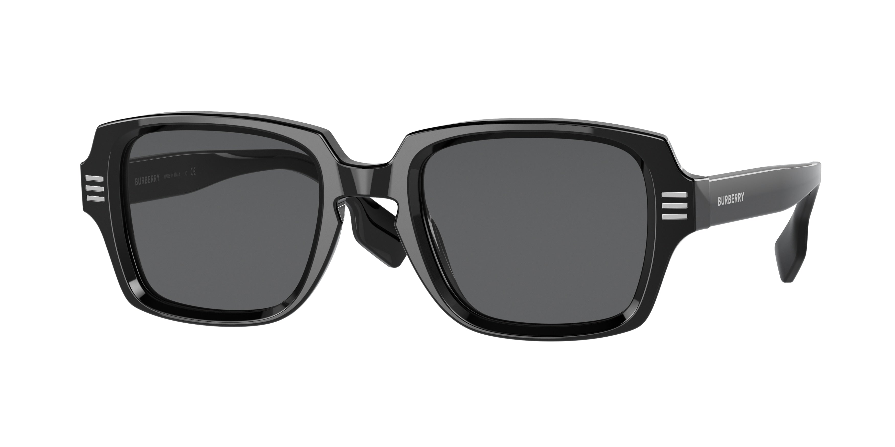 Burberry ELDON BE4349 Rectangle Sunglasses  300187-Black 51-145-22 - Color Map Black