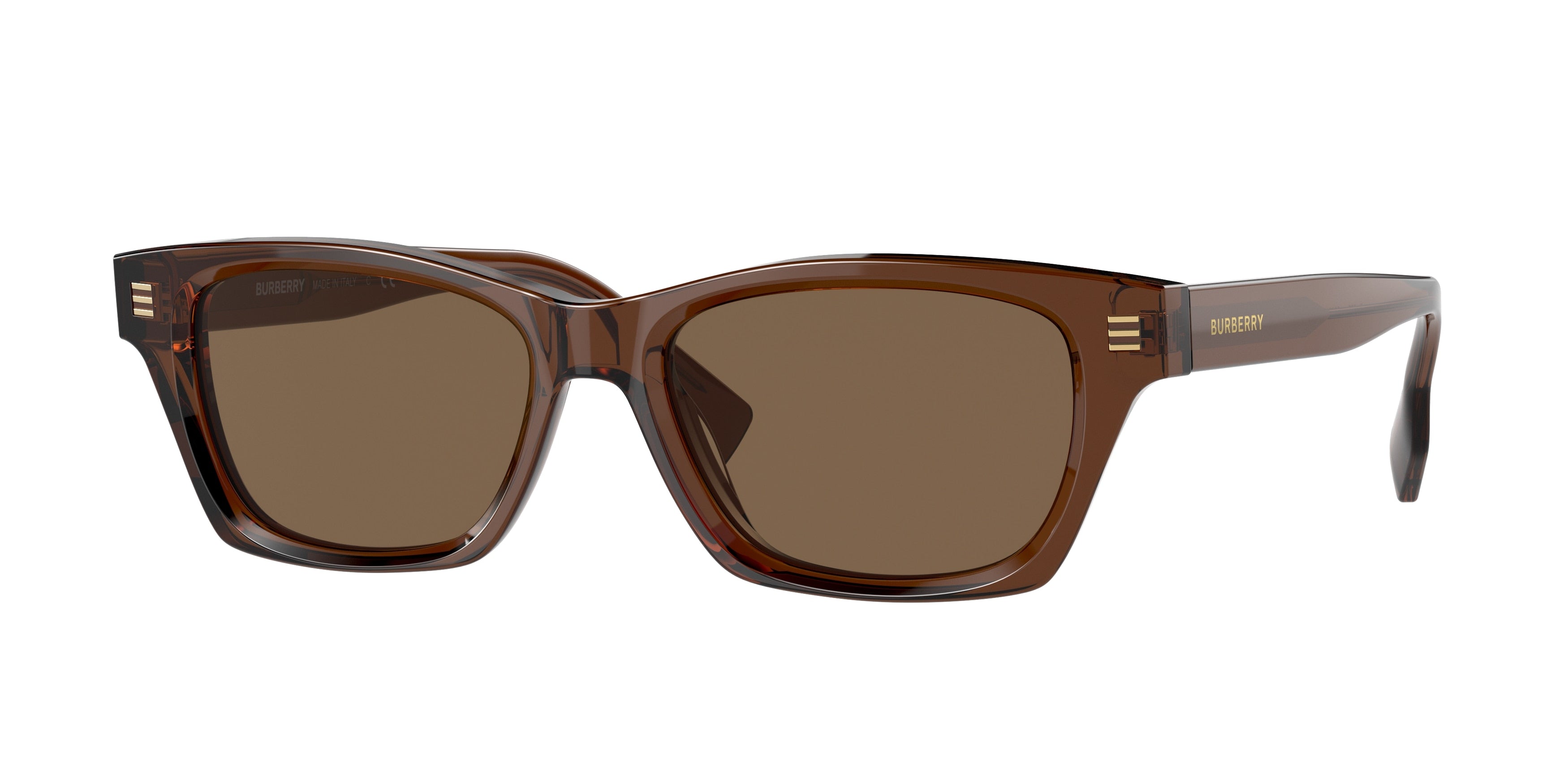Burberry KENNEDY BE4357 Rectangle Sunglasses  398673-Brown 53-145-17 - Color Map Brown