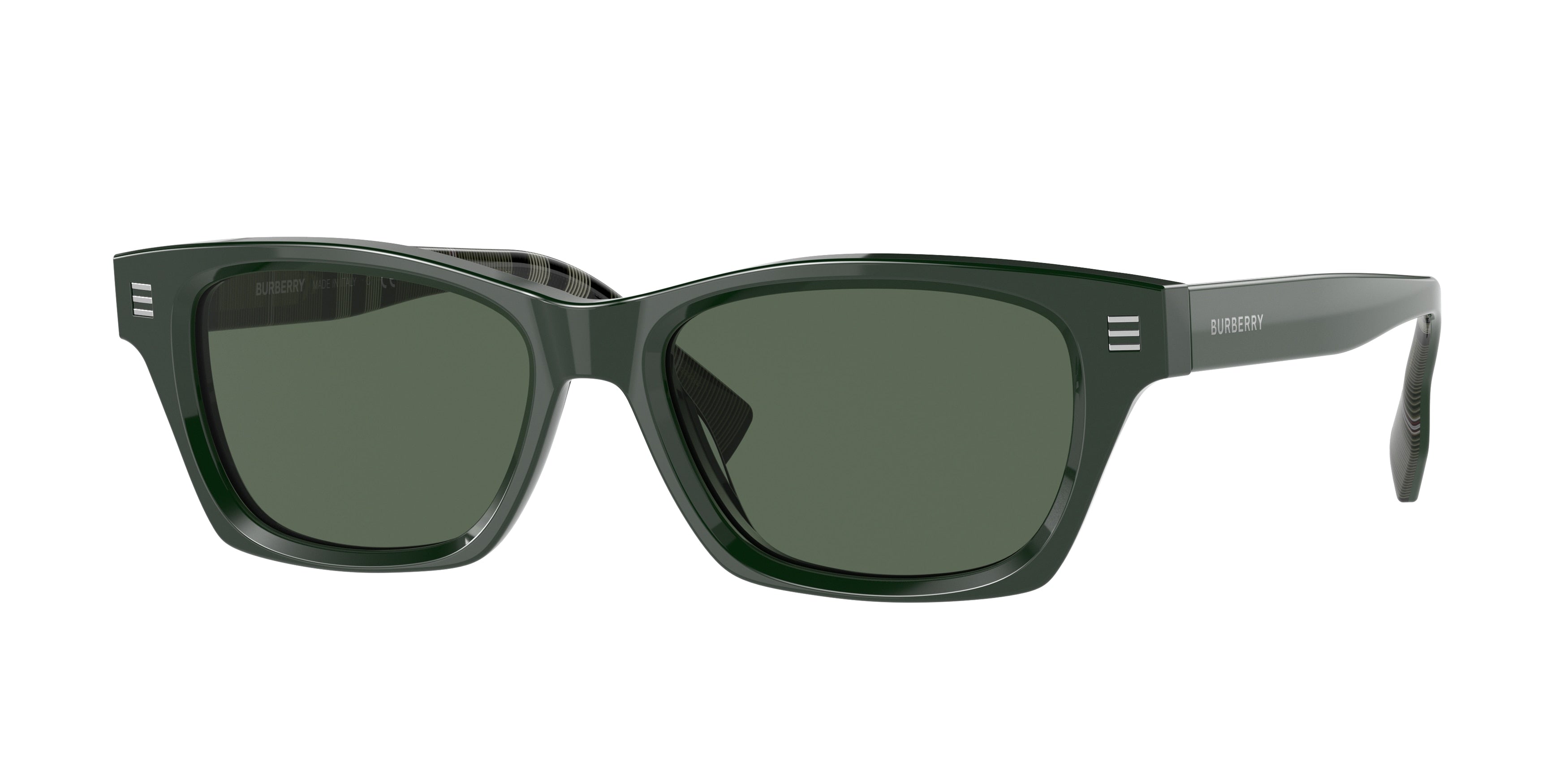 Burberry KENNEDY BE4357 Rectangle Sunglasses  398771-Green 53-145-17 - Color Map Green