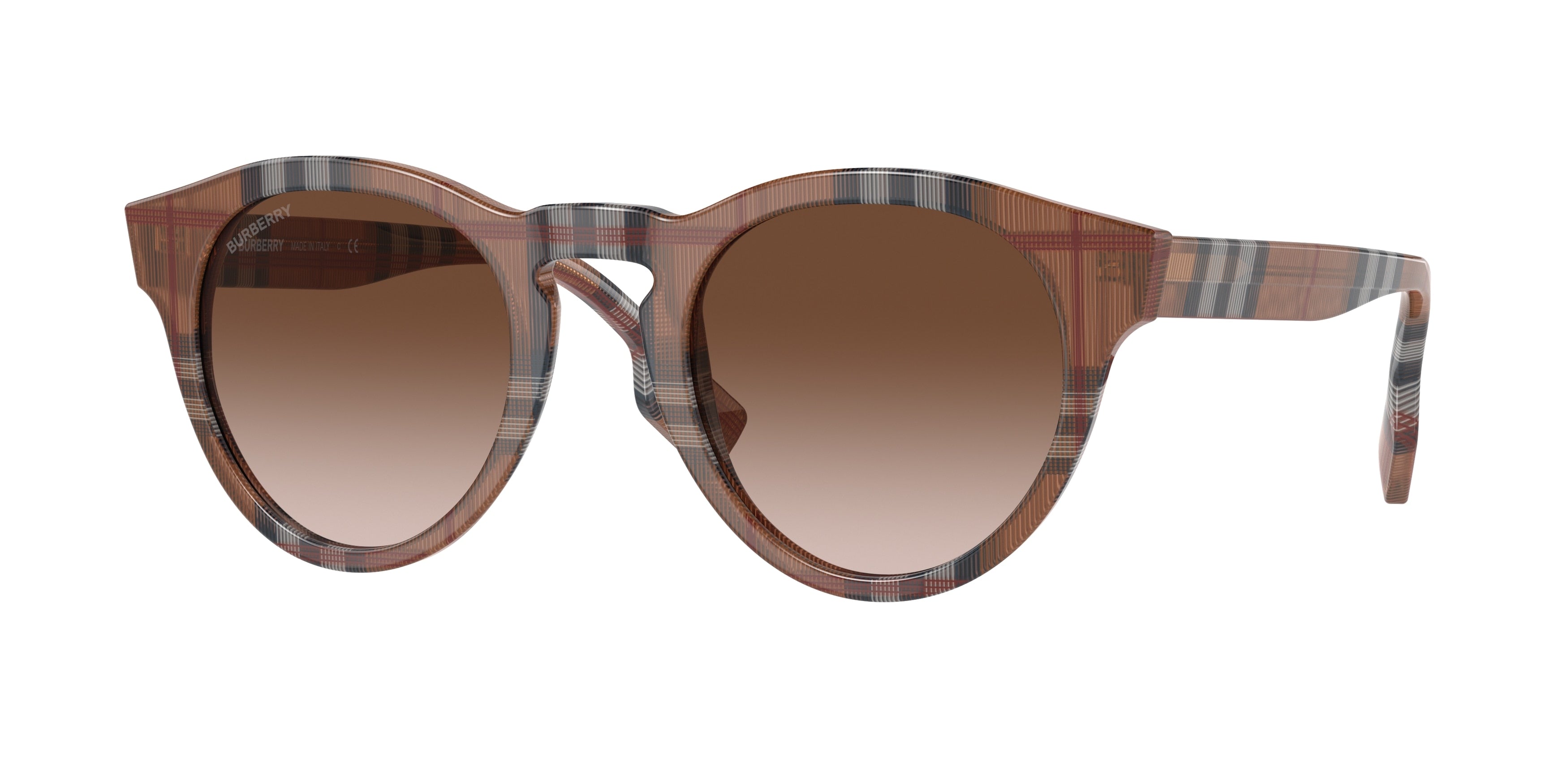 Burberry REID BE4359 Phantos Sunglasses  396713-Check Brown 49-145-23 - Color Map Brown