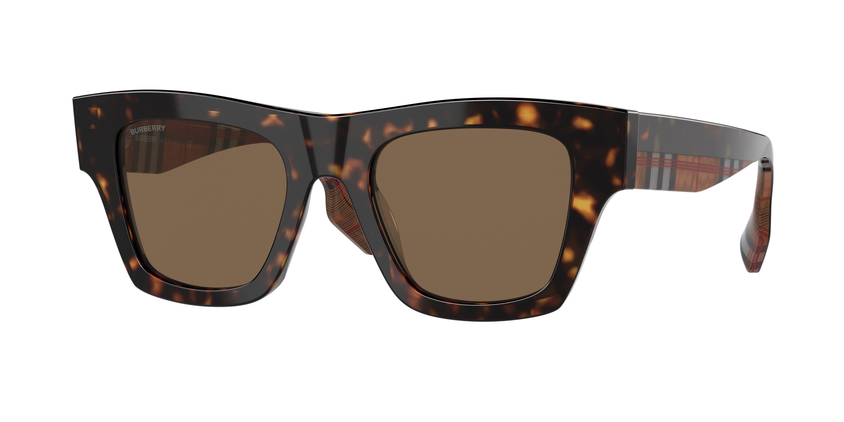Burberry ERNEST BE4360 Square Sunglasses  399173-Dark Havana 49-145-20 - Color Map Brown