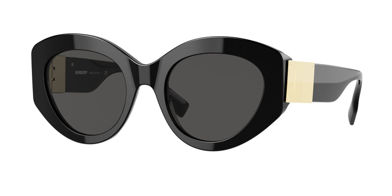 Burberry SOPHIA BE4361 Cat Eye Sunglasses  300187-Black 51-135-20 - Color Map Black