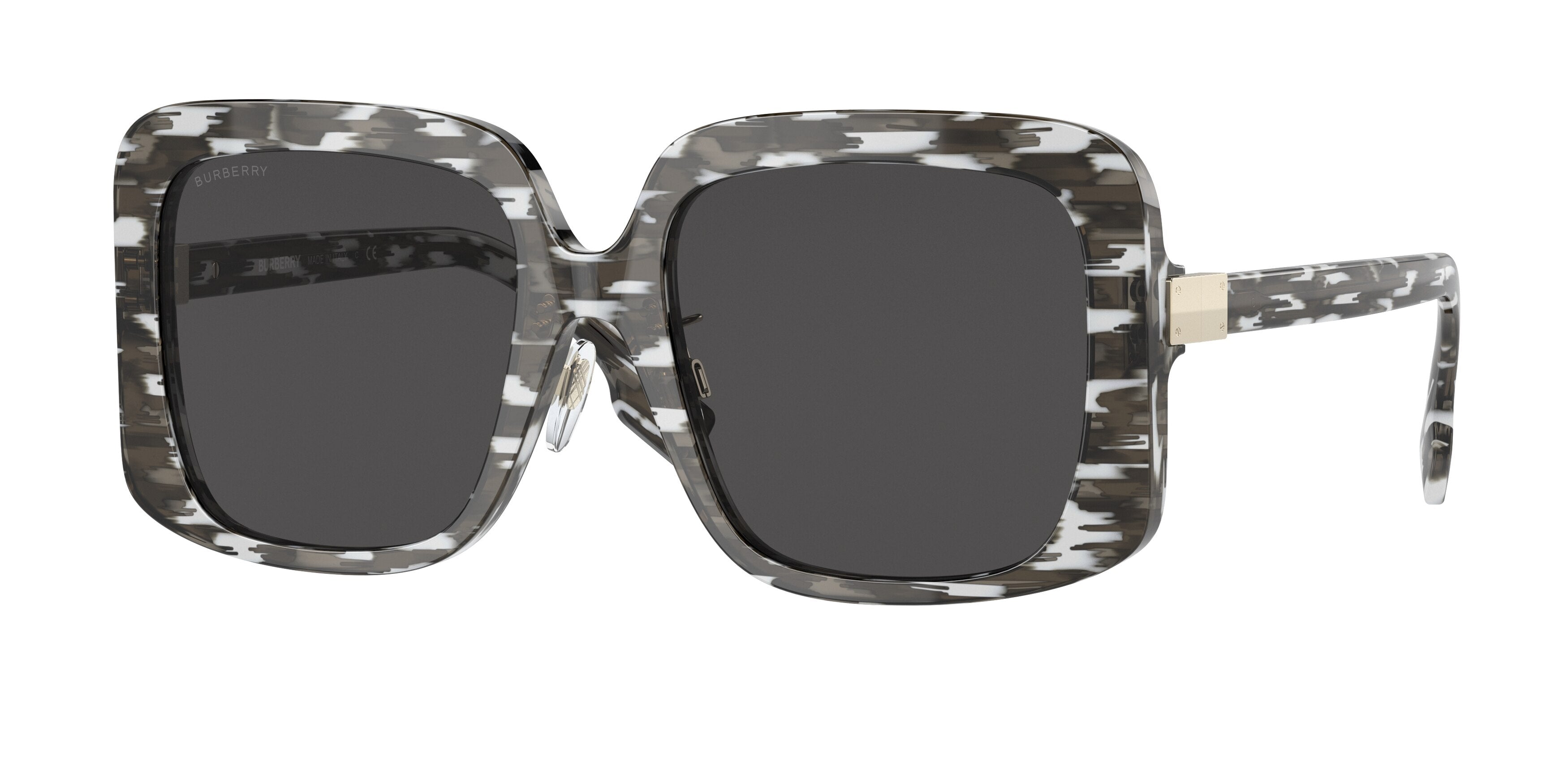 Burberry PENELOPE BE4363F Square Sunglasses  397887-White/black 55-140-19 - Color Map White