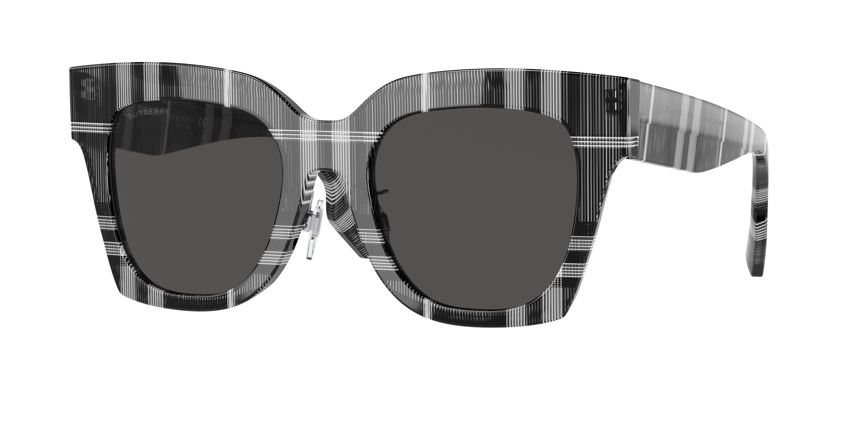 Burberry KITTY BE4364F Square Sunglasses  399487-Check White/Black 51-145-21 - Color Map White