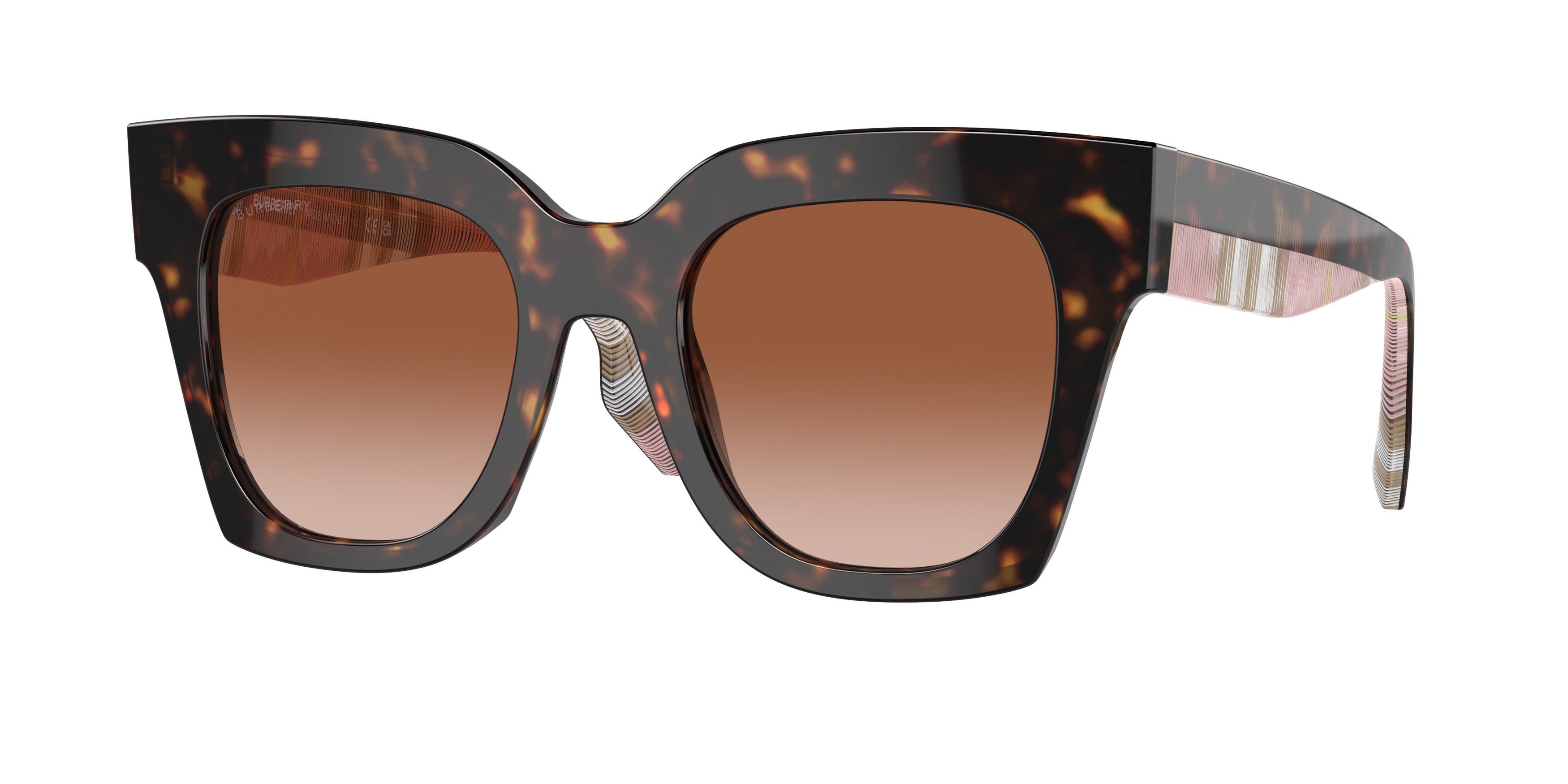 Burberry KITTY BE4364 Square Sunglasses  407513-Dark Havana 49-145-21 - Color Map Brown