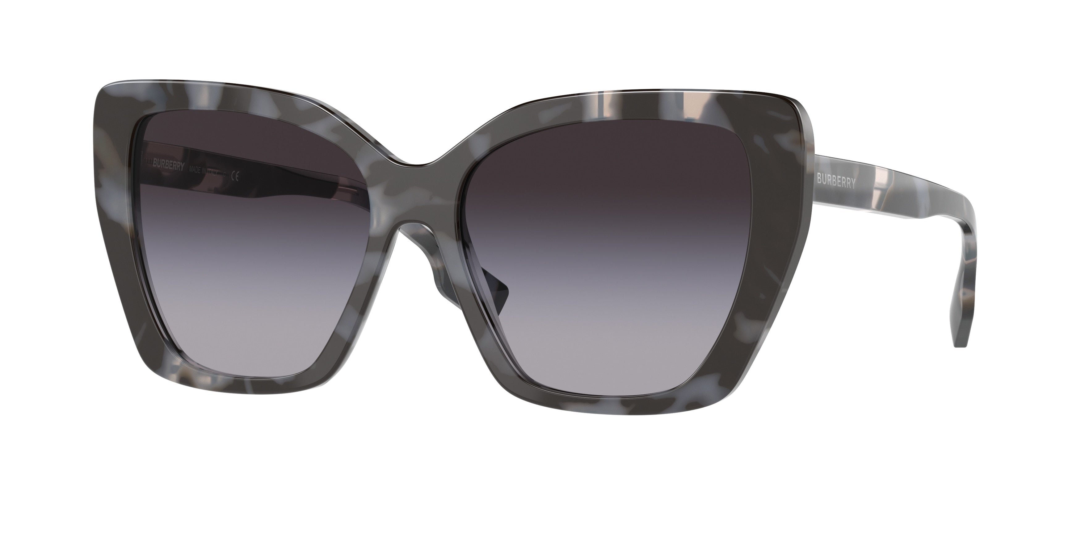 Burberry TAMSIN BE4366 Cat Eye Sunglasses  39838G-Top Check/Grey Havana 55-140-16 - Color Map Grey