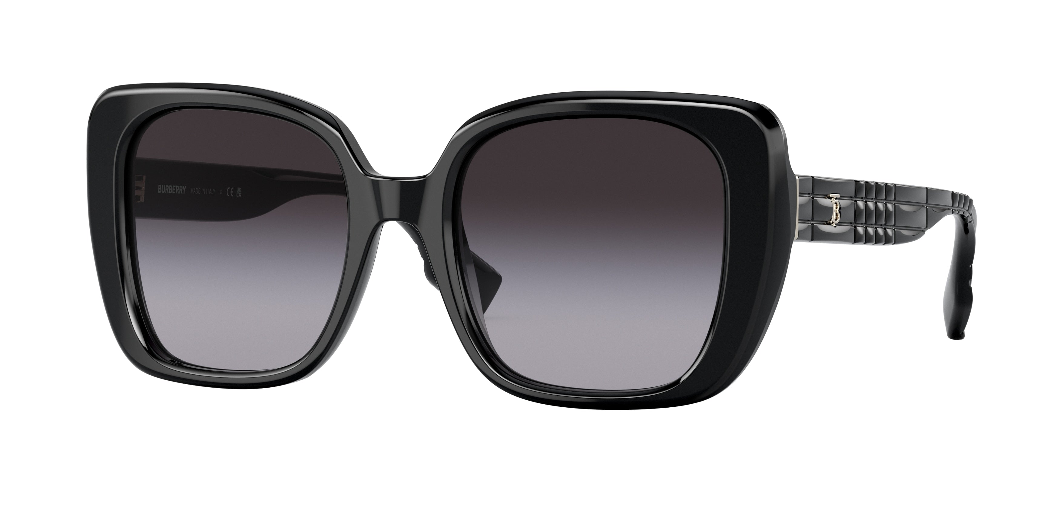 Burberry HELENA BE4371 Square Sunglasses  30018G-Black 52-140-20 - Color Map Black