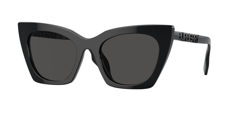Burberry MARIANNE BE4372U Cat Eye Sunglasses  300187-Black 52-140-20 - Color Map Black