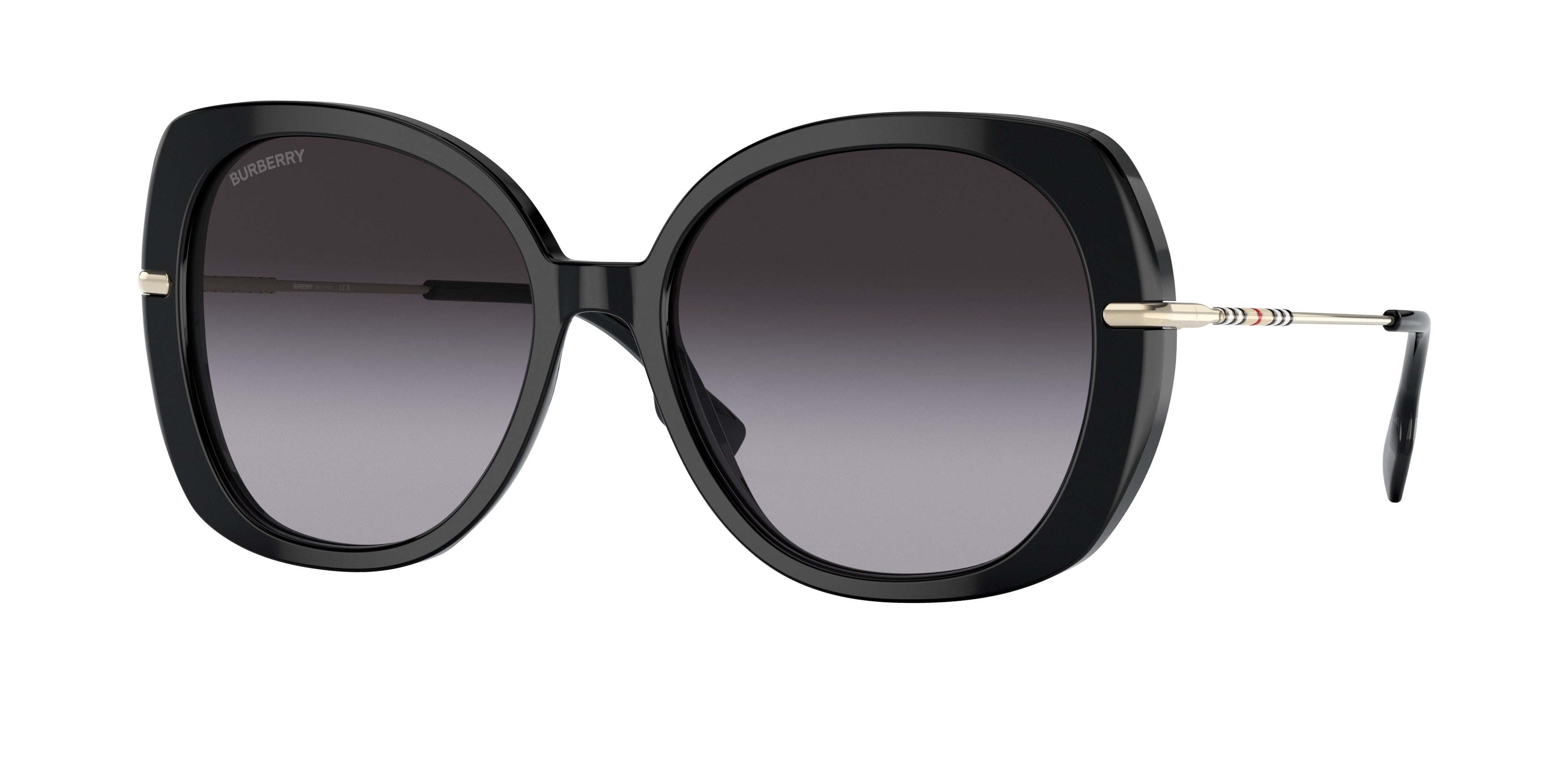 Burberry EUGENIE BE4374 Square Sunglasses  30018G-Black 55-140-17 - Color Map Black