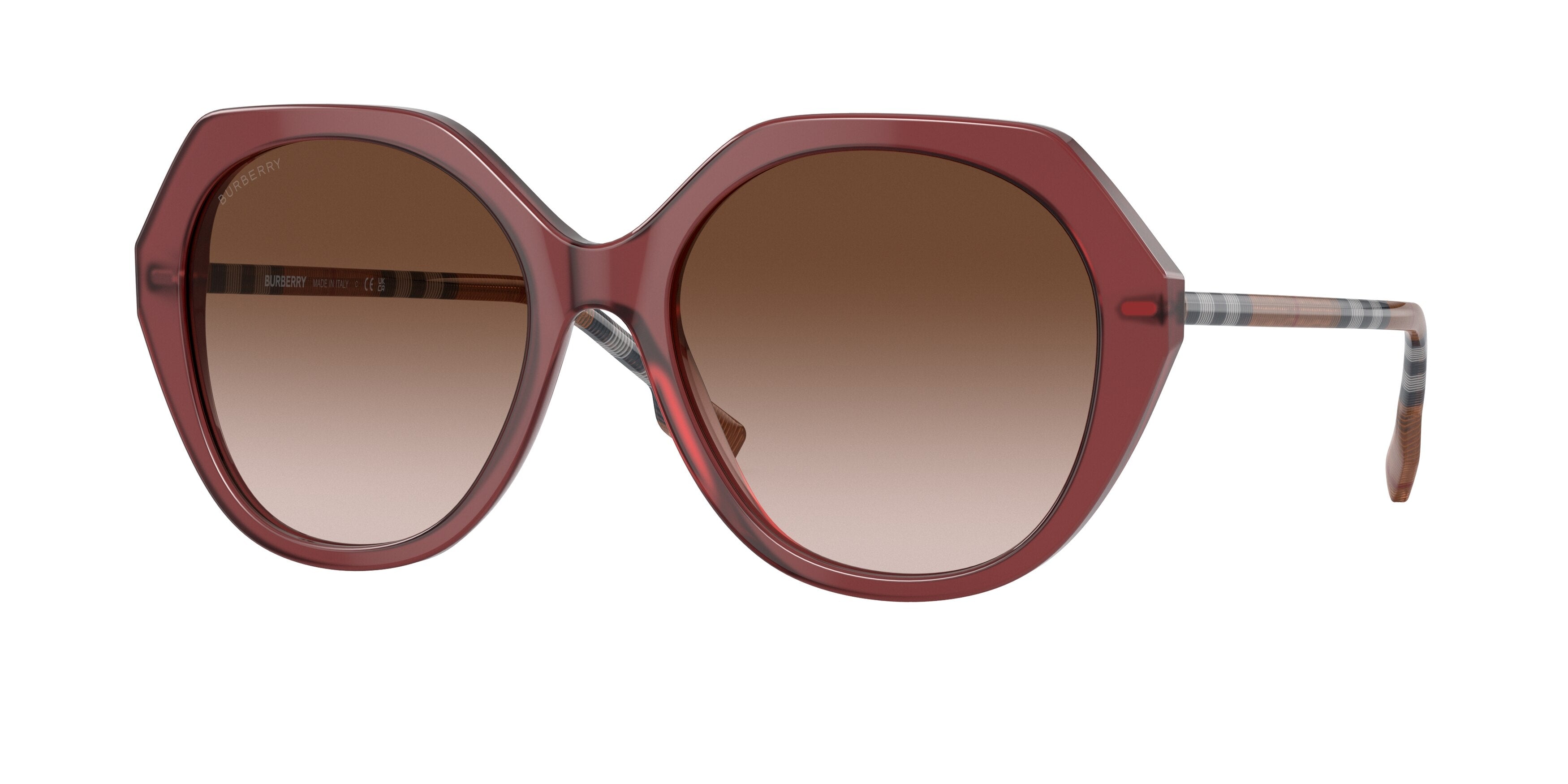 Burberry VANESSA BE4375F Irregular Sunglasses  401813-Bordeaux 57-140-18 - Color Map Red