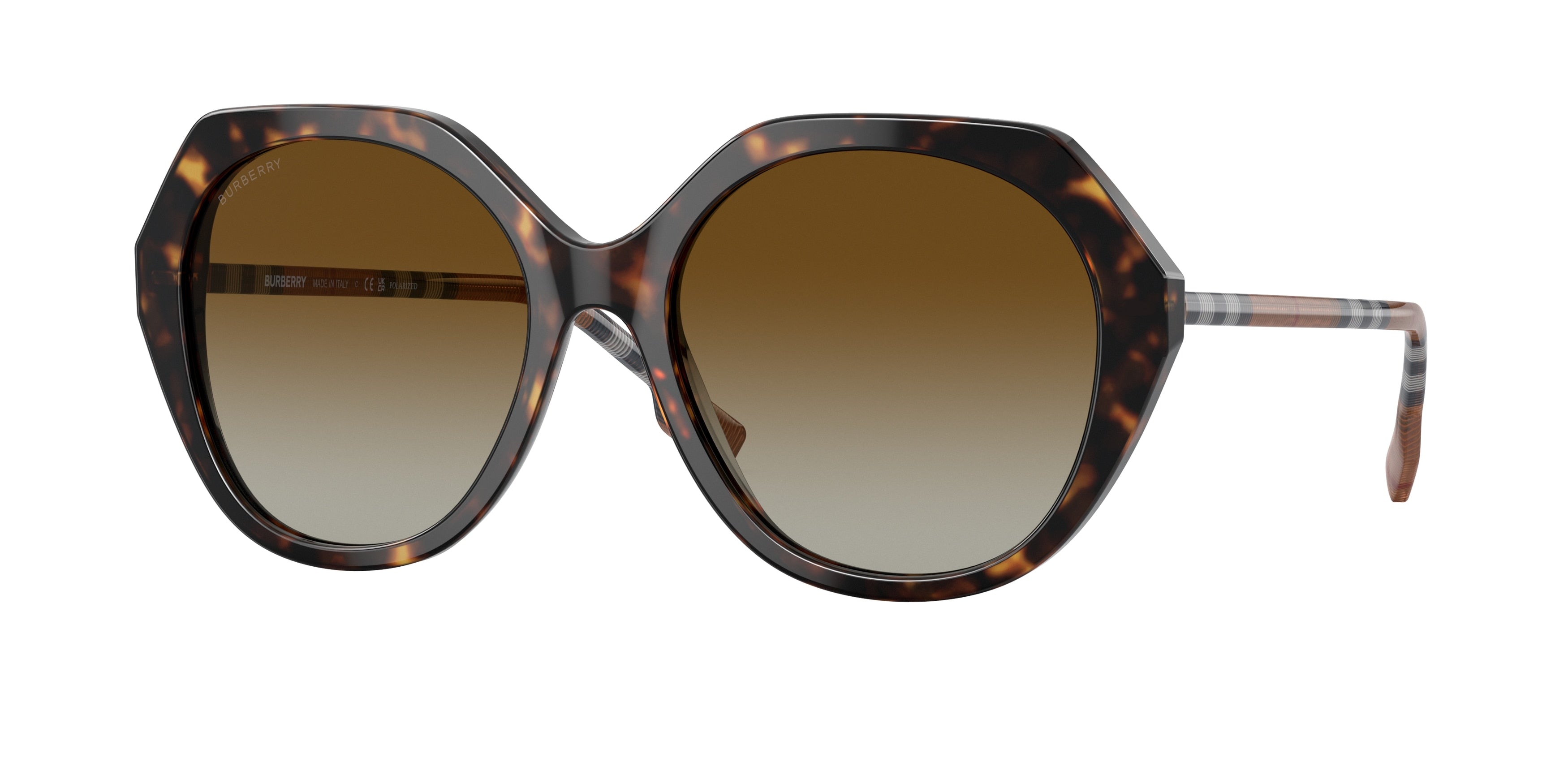 Burberry VANESSA BE4375 Irregular Sunglasses  4017T5-Dark Havana 55-140-18 - Color Map Brown