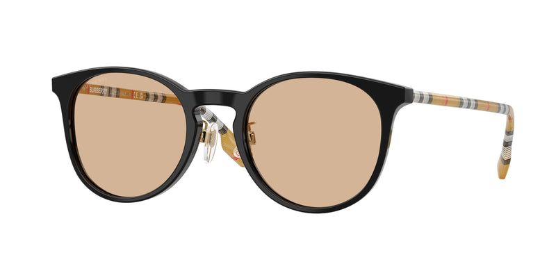 Burberry BE4380D Round Sunglasses  385373-Black 51-140-21 - Color Map Black