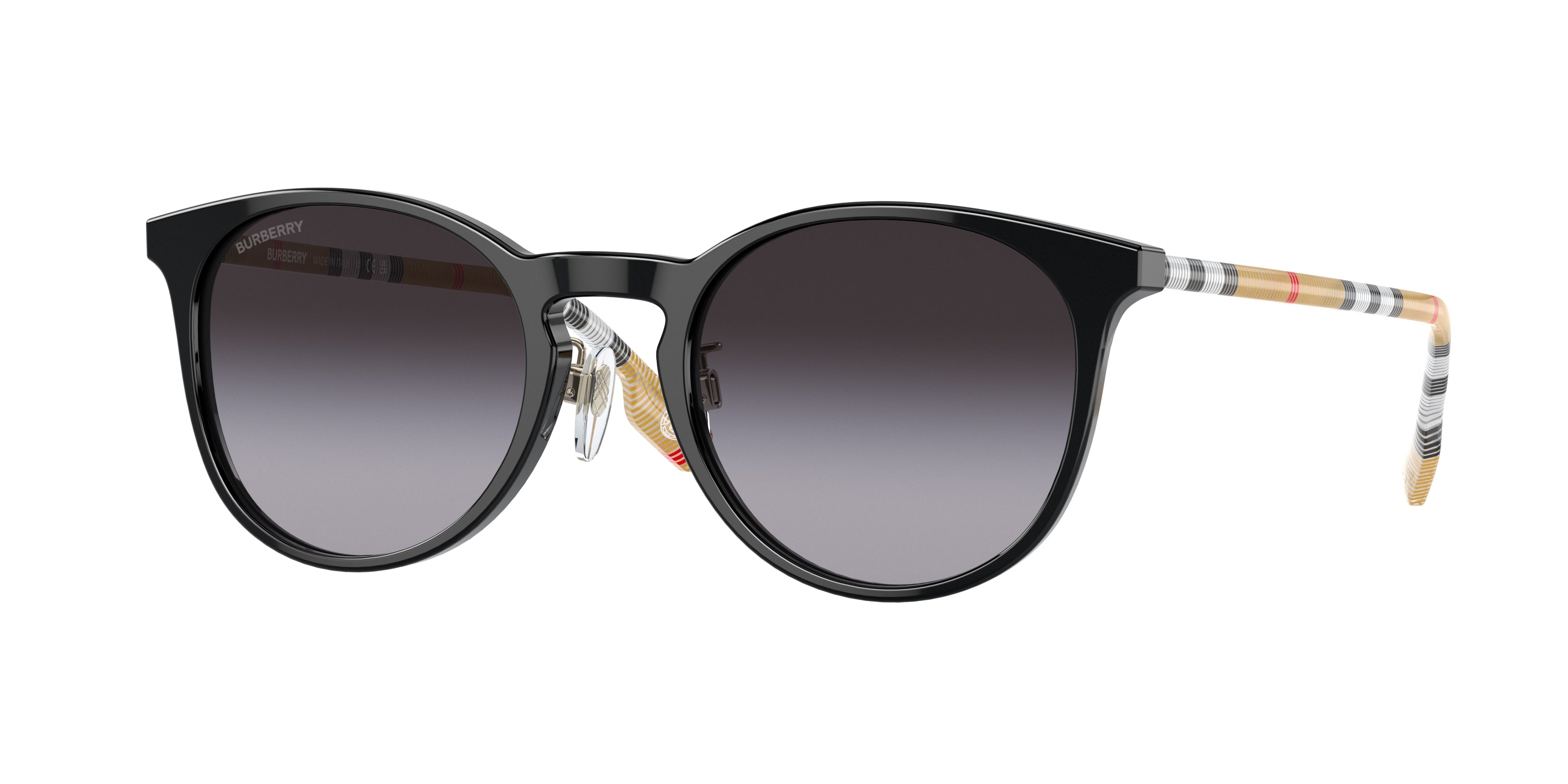 Burberry BE4380D Round Sunglasses  38538G-Black 51-140-21 - Color Map Black