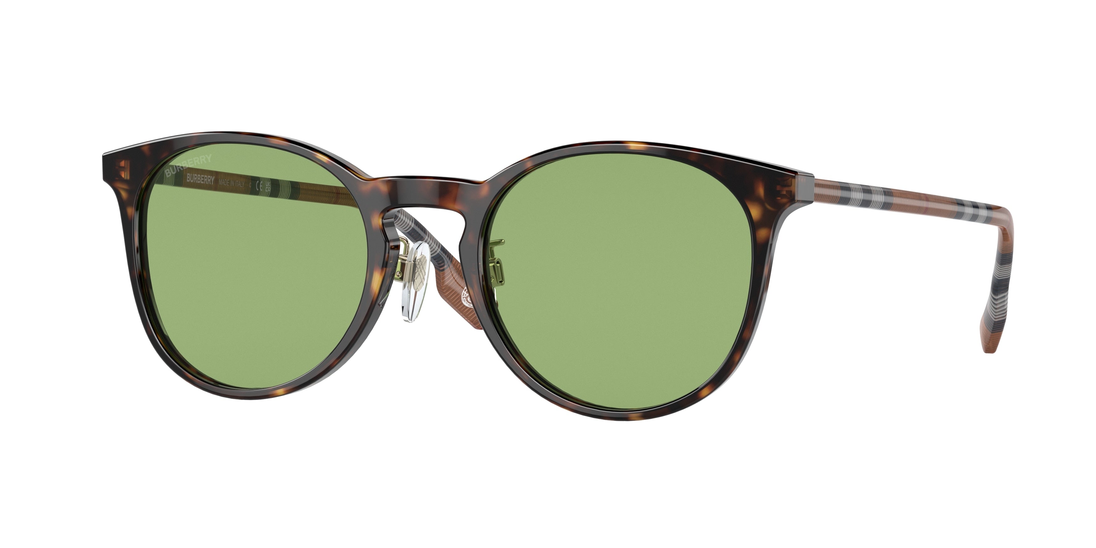 Burberry BE4380D Round Sunglasses  4017/2-Dark Havana 51-140-21 - Color Map Brown