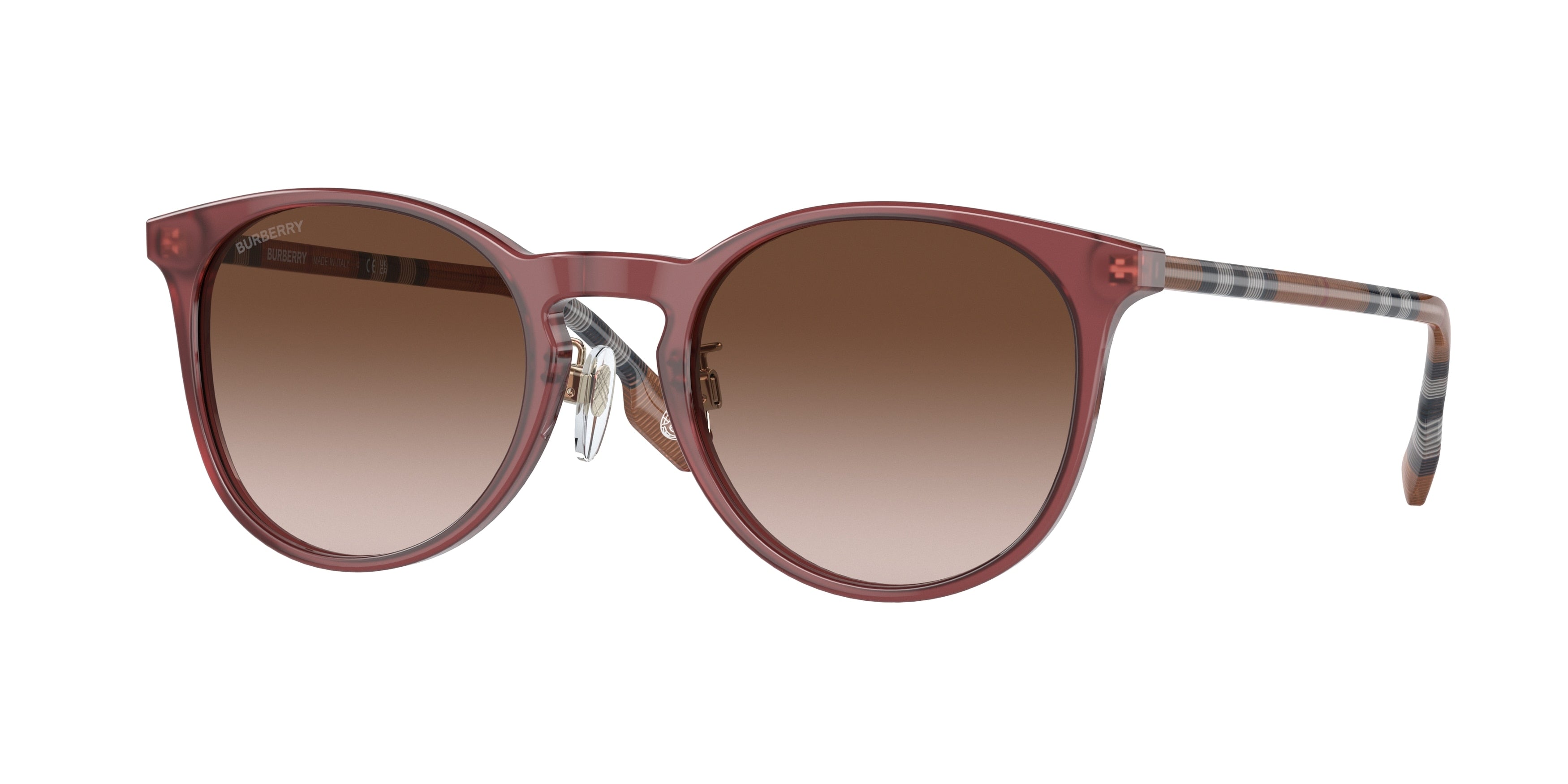 Burberry BE4380D Round Sunglasses  401813-Bordeaux 51-140-21 - Color Map Red