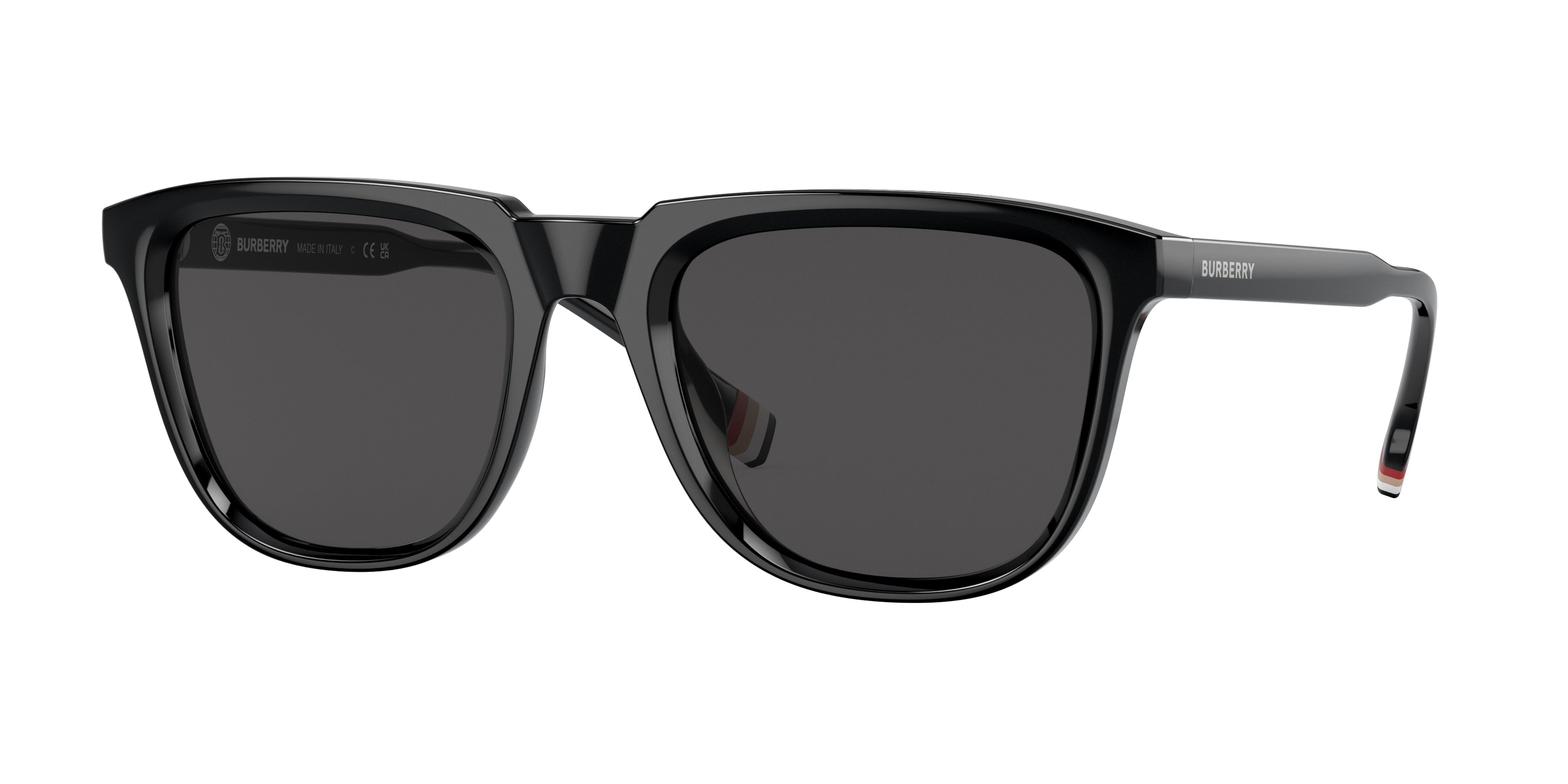 Burberry GEORGE BE4381U Square Sunglasses  300187-Black 54-150-21 - Color Map Black