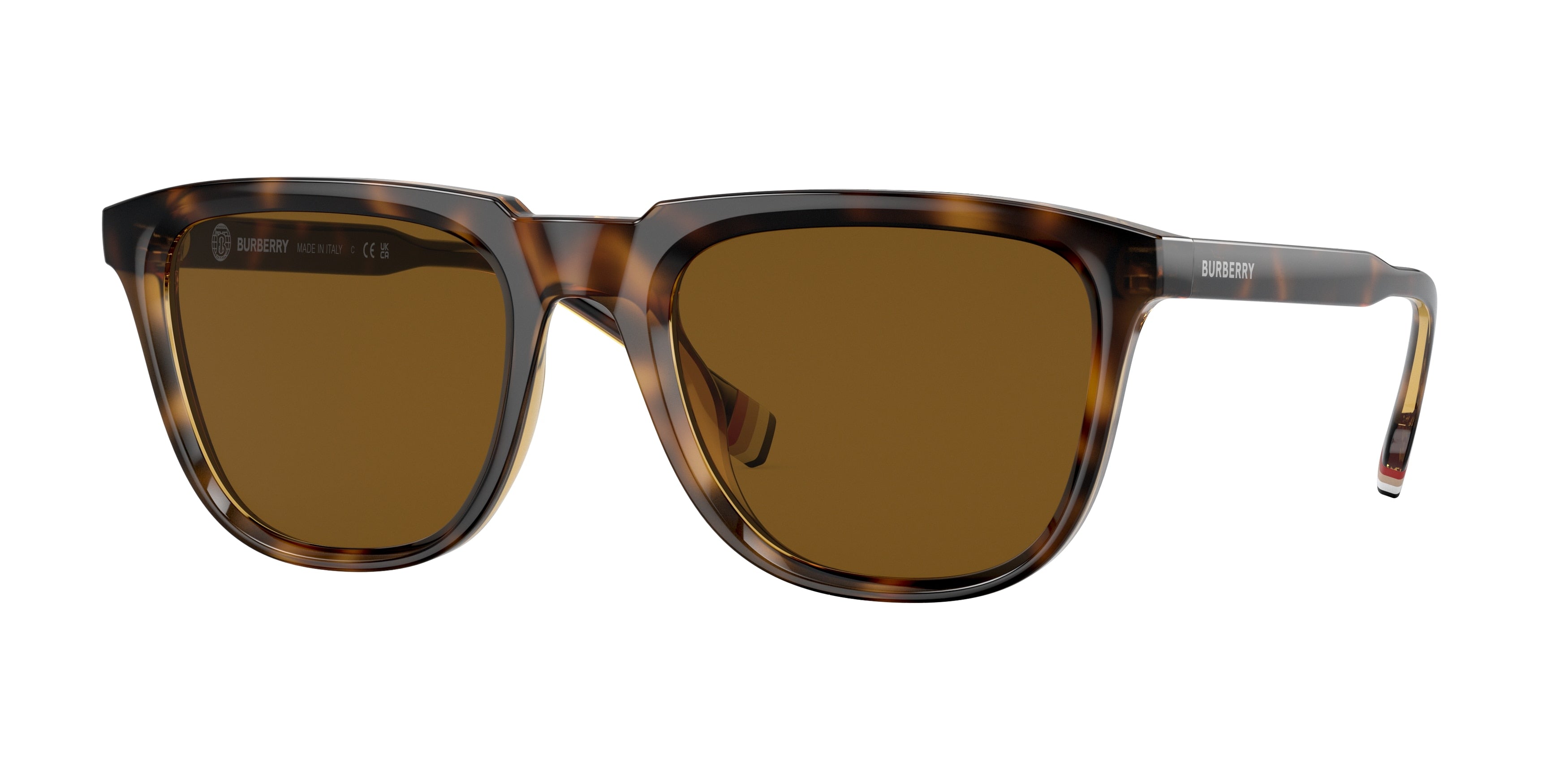 Burberry GEORGE BE4381U Square Sunglasses  300283-Dark Havana 54-150-21 - Color Map Brown