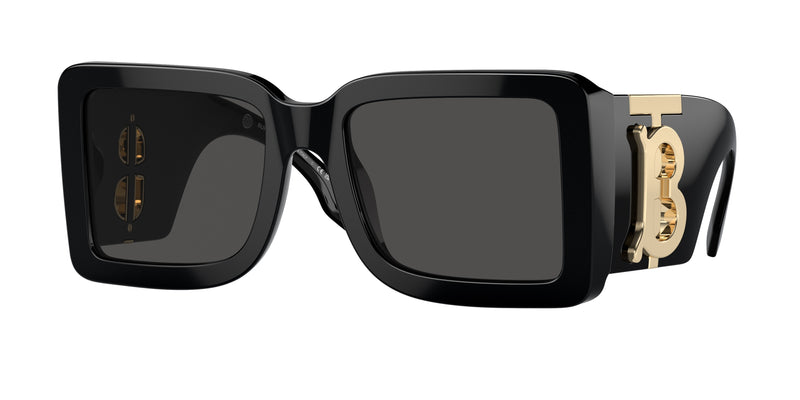 Burberry BE4406U Square Sunglasses  300187-Black 55-140-20 - Color Map Black